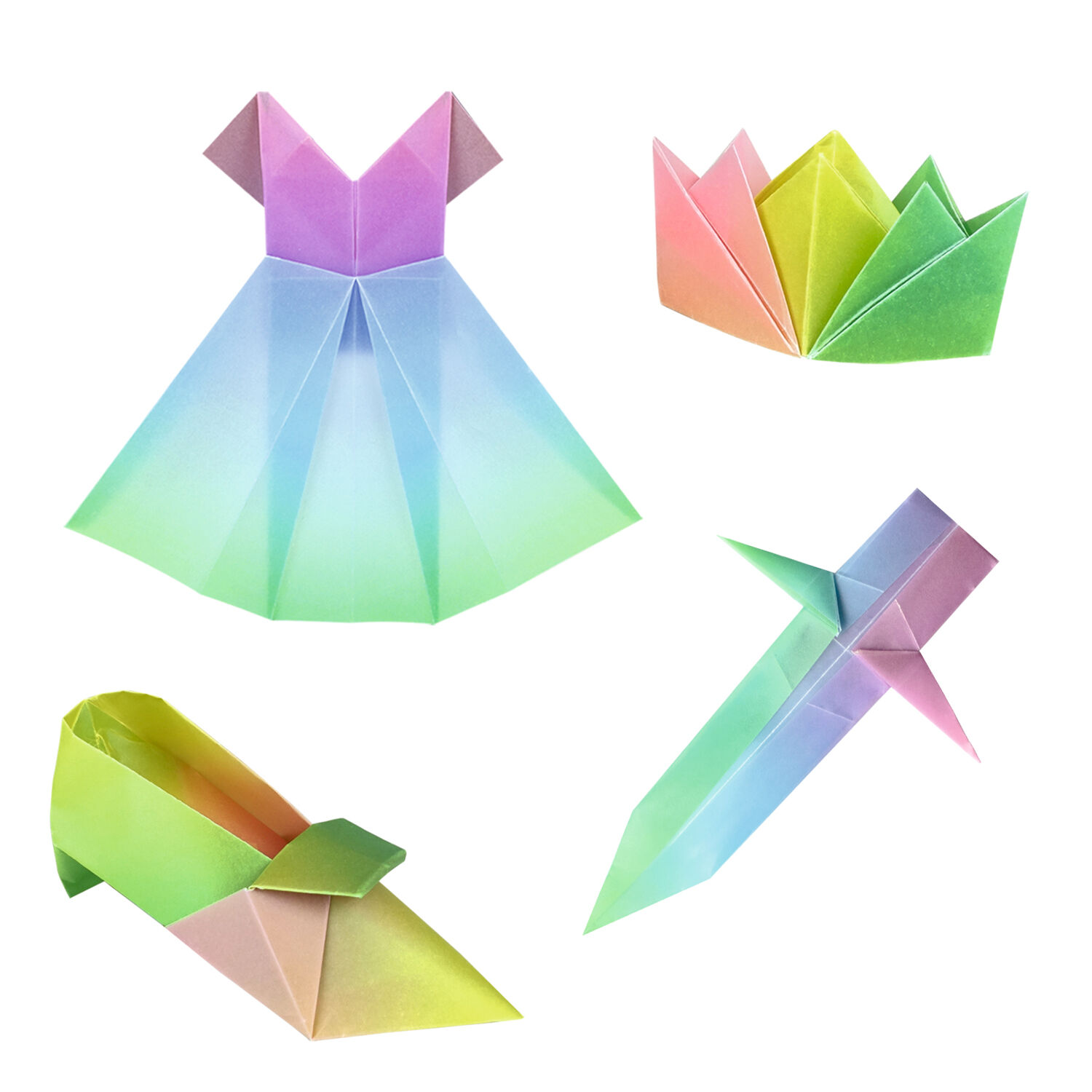 Faltbl�tter Transparentpapier, 15 x 15 cm, 115g/qm, 50 Blatt, Regenbogen Pastell Bild 2