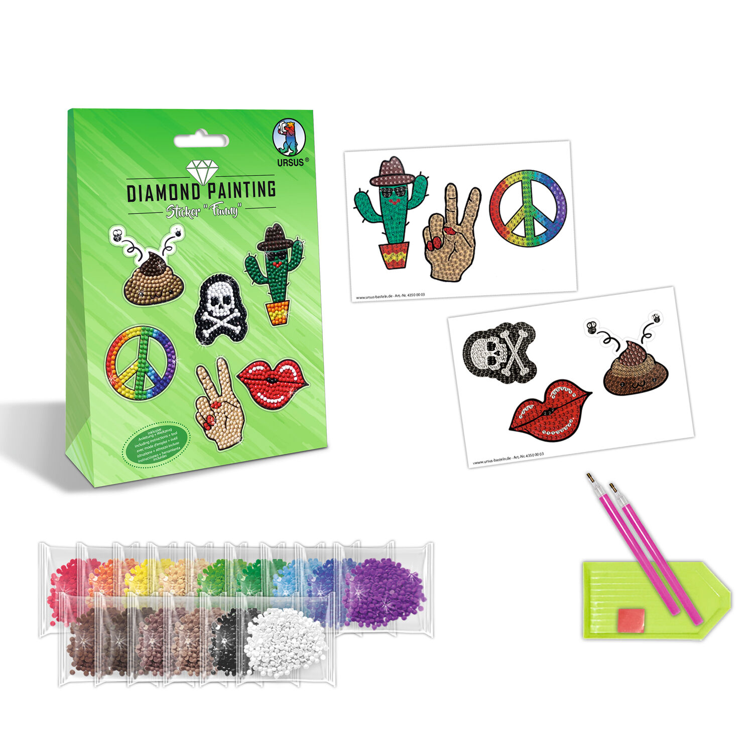 Diamond Painting Bastelset f�r Sticker mit Zubeh�r, Funny Bild 2