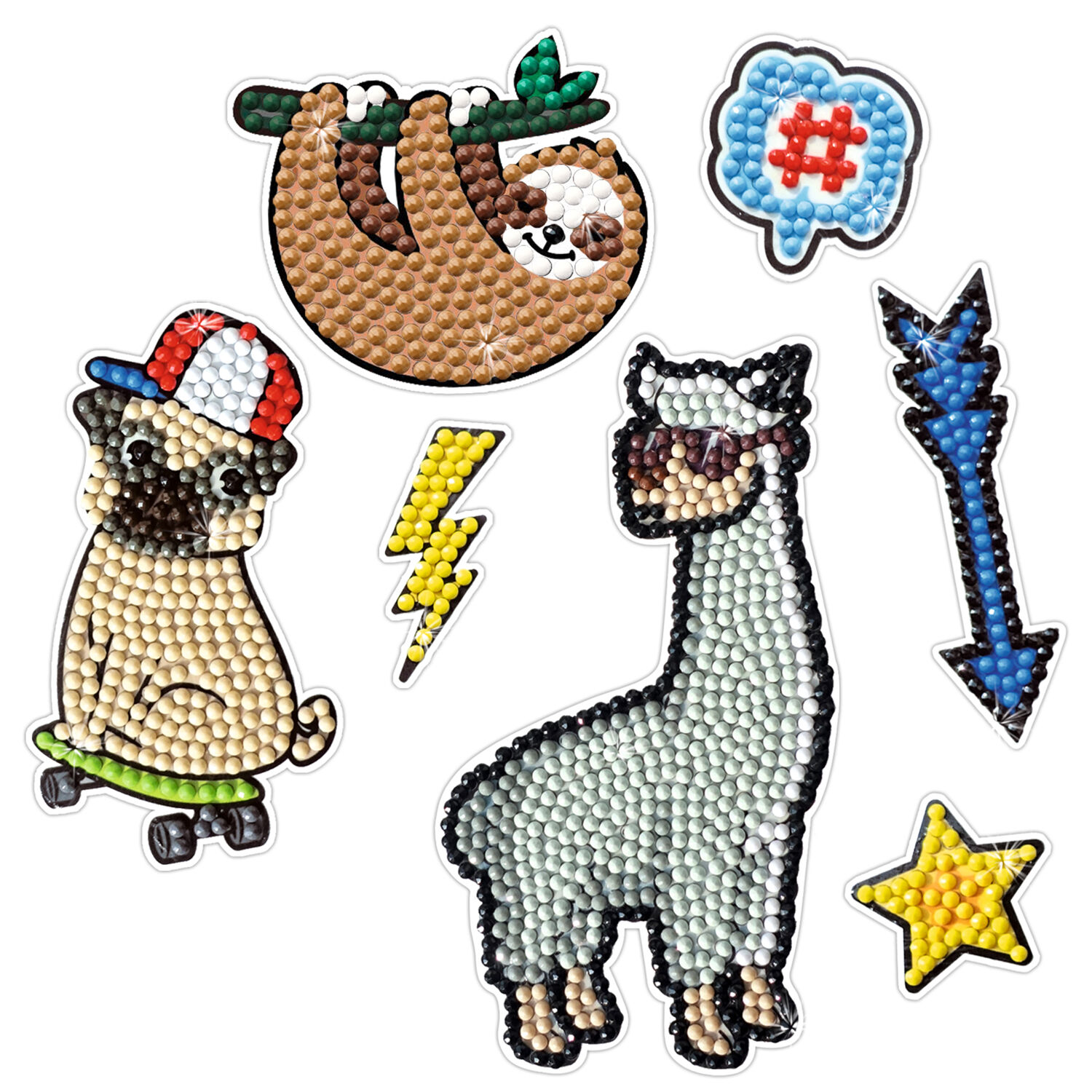 Diamond Painting Bastelset f�r Sticker mit Zubeh�r, Tierische Freunde Bild 4