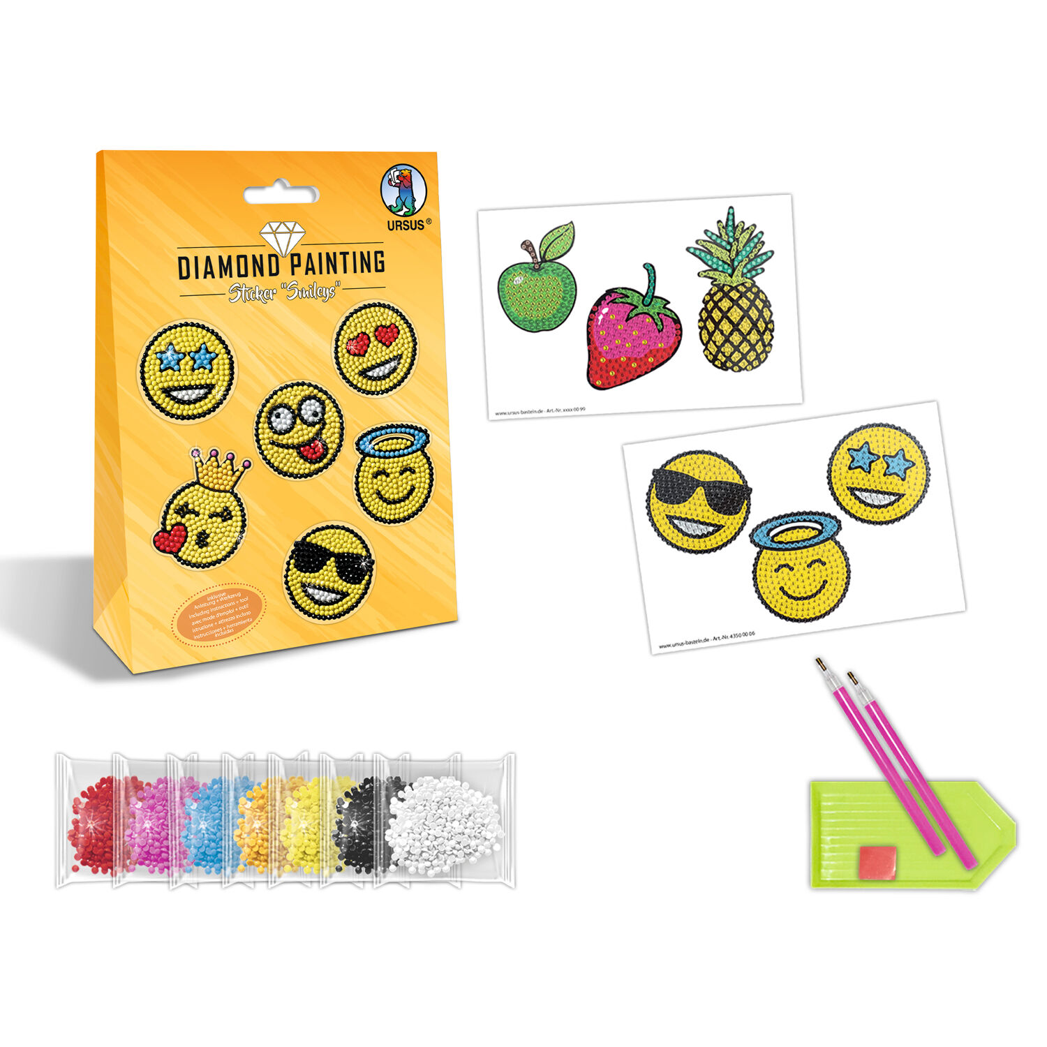 Diamond Painting Bastelset f�r Sticker mit Zubeh�r, Smileys Bild 2