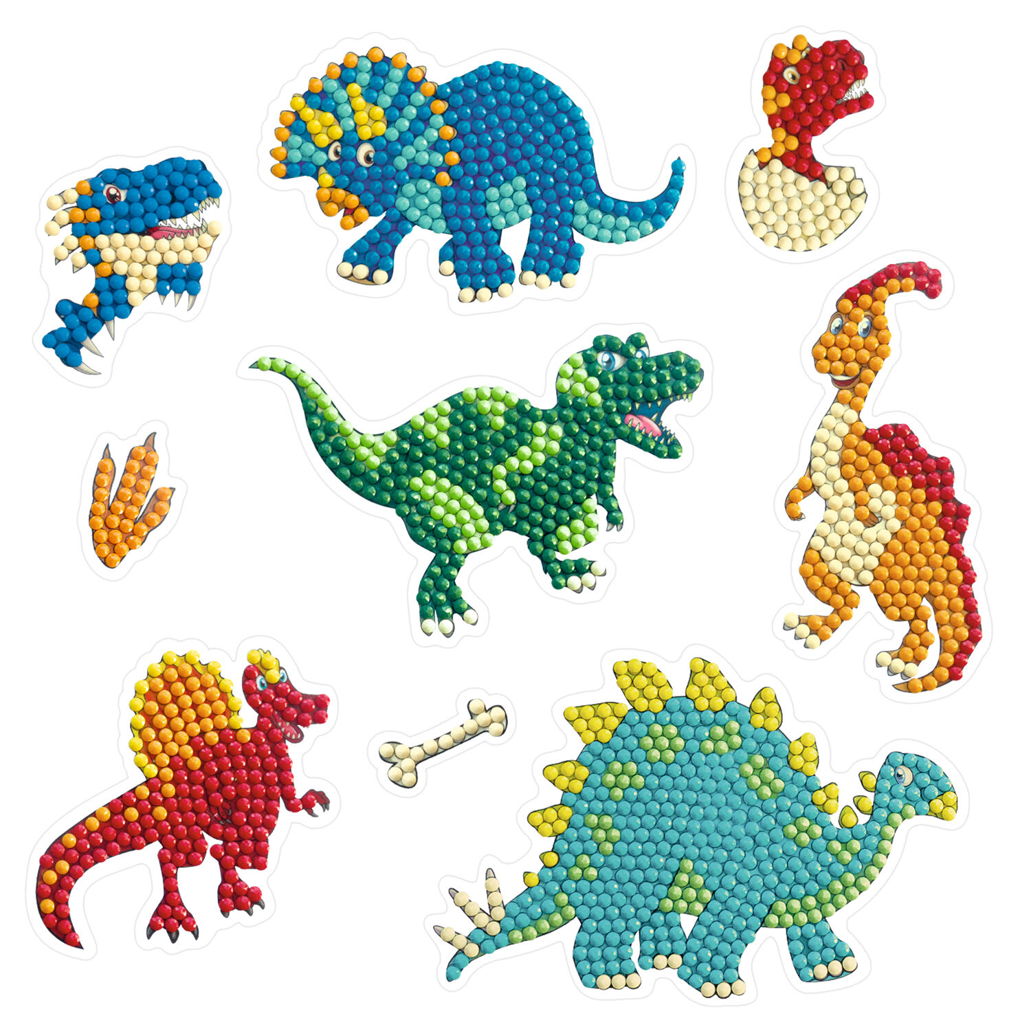 Diamond Painting Bastelset f�r Sticker mit Zubeh�r, Dinos Bild 4