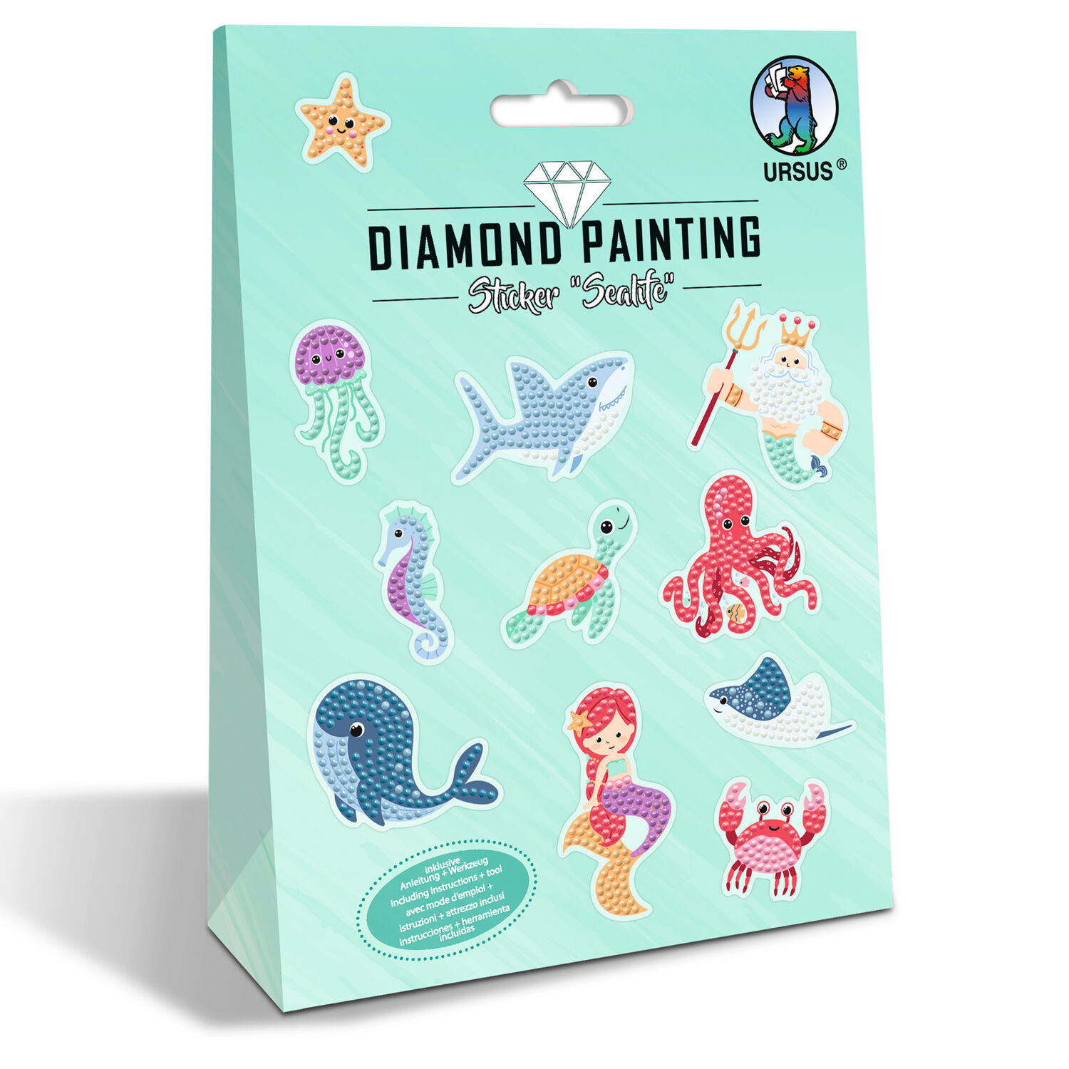 Diamond Painting Bastelset f�r Sticker mit Zubeh�r, Sealife / Meer