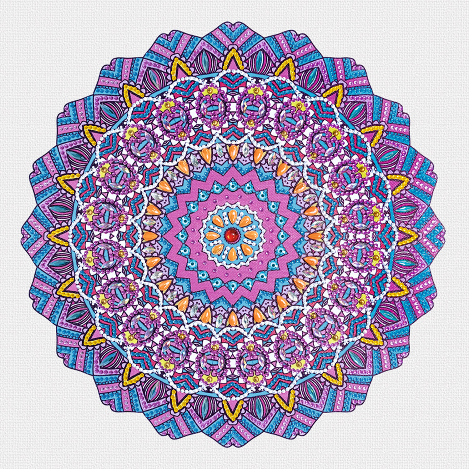 Diamond Painting Set Mandala, 30 x 30 cm Keilrahmen mit Zubeh�r, Lila-Pink-Blau Bild 4