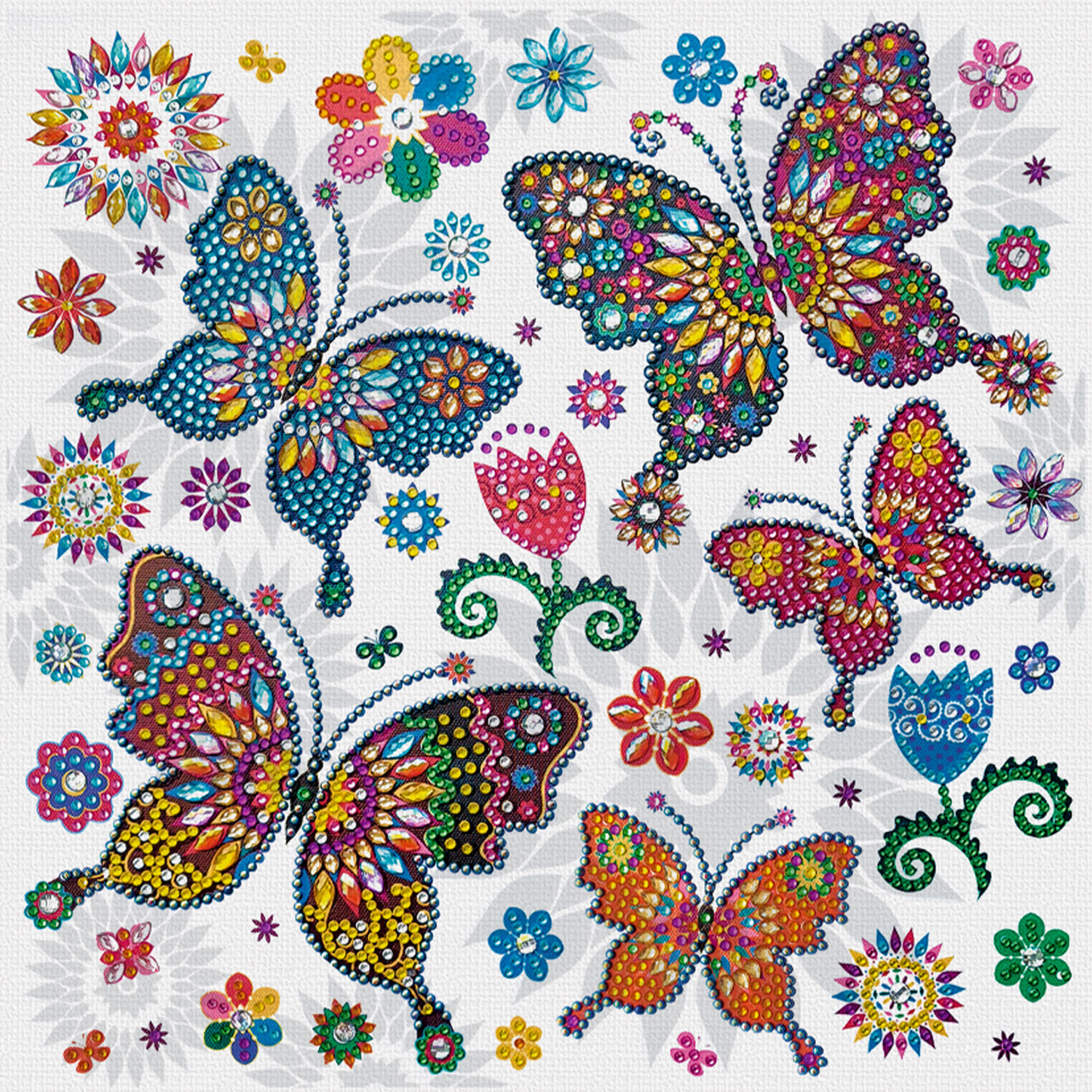 Diamond Painting Set Mandala, 30 x 30 cm Keilrahmen mit Zubeh�r, Schmetterlinge Bild 4