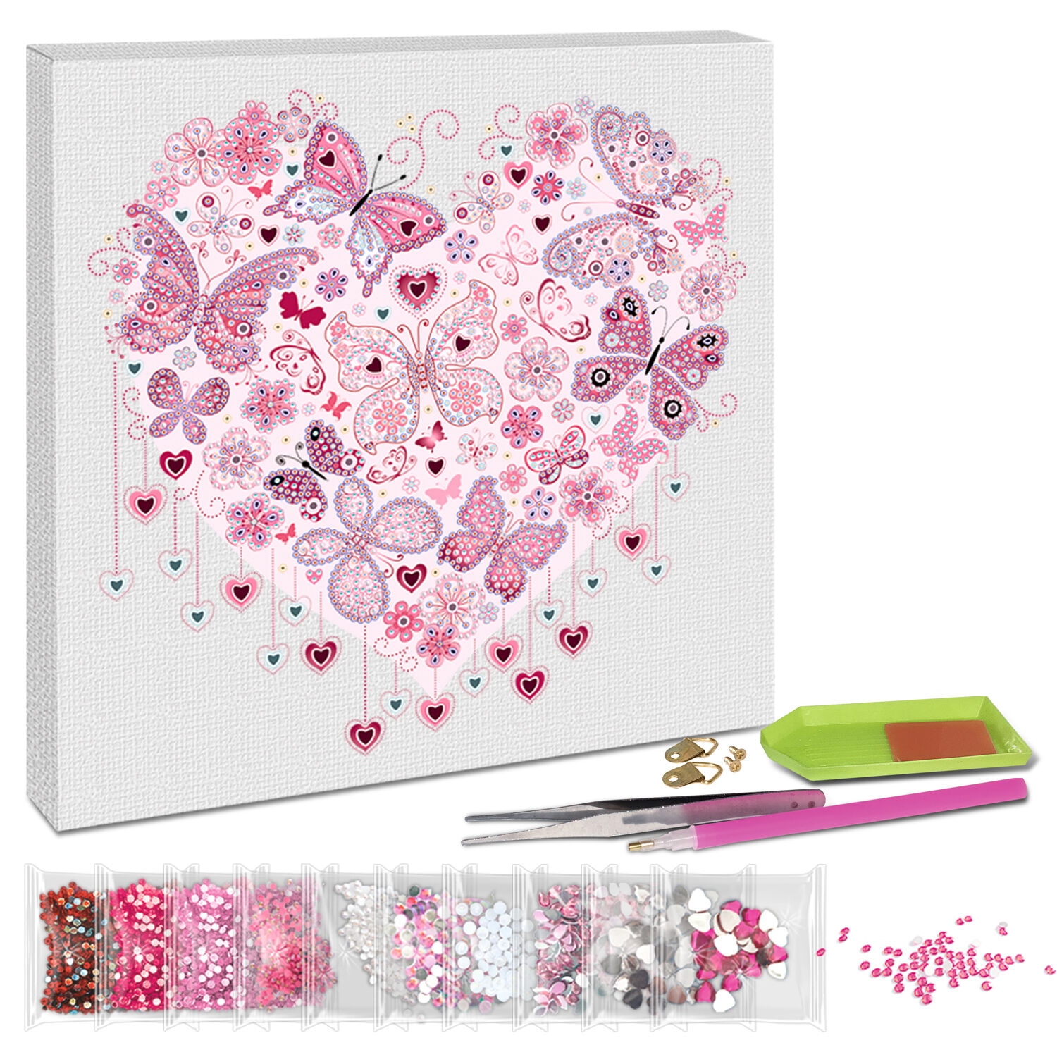 Diamond Painting Set Mandala, 30 x 30 cm Keilrahmen mit Zubeh�r, Herz Bild 2
