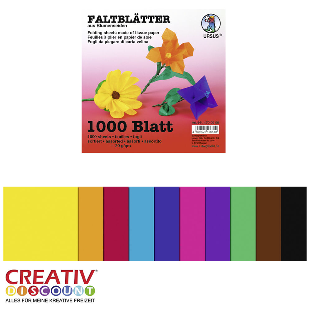 Blumenseiden-Faltbl�tter 1000 Blatt, 8x8cm