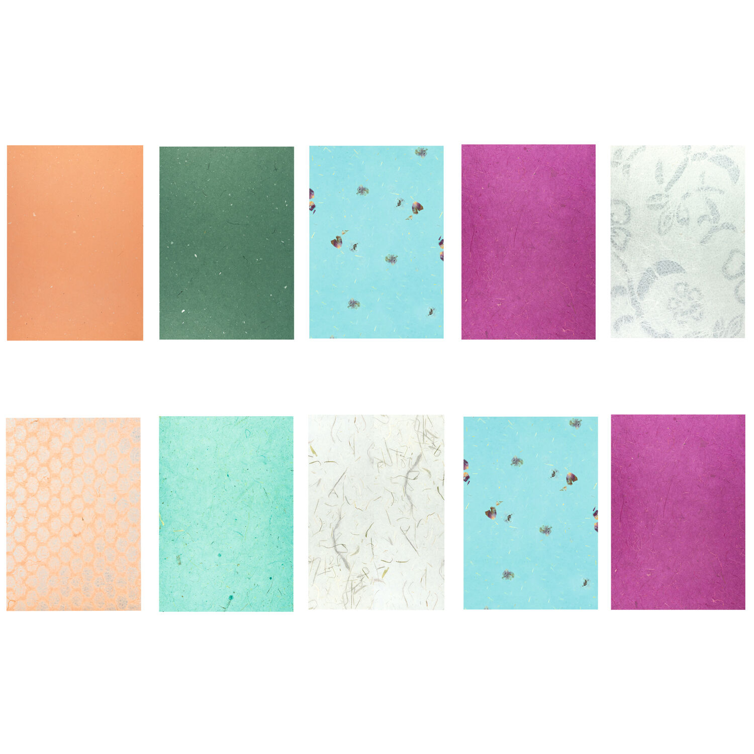 Naturpapiere Oceana, handgesch�pft, ca. 22 x 32 cm, 10 Blatt sortiert Bild 2