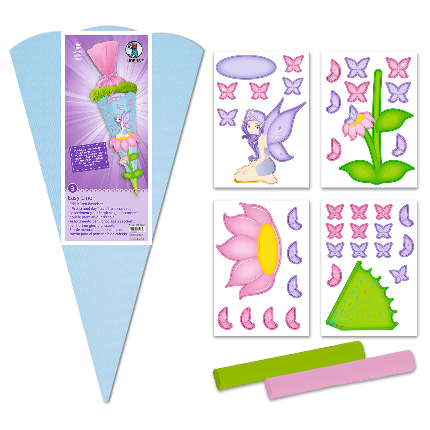 Schult�ten-Bastelset Easy Line, inkl. Zubeh�r & Anleitung, 68 cm, hellblau, Elfe Bild 2