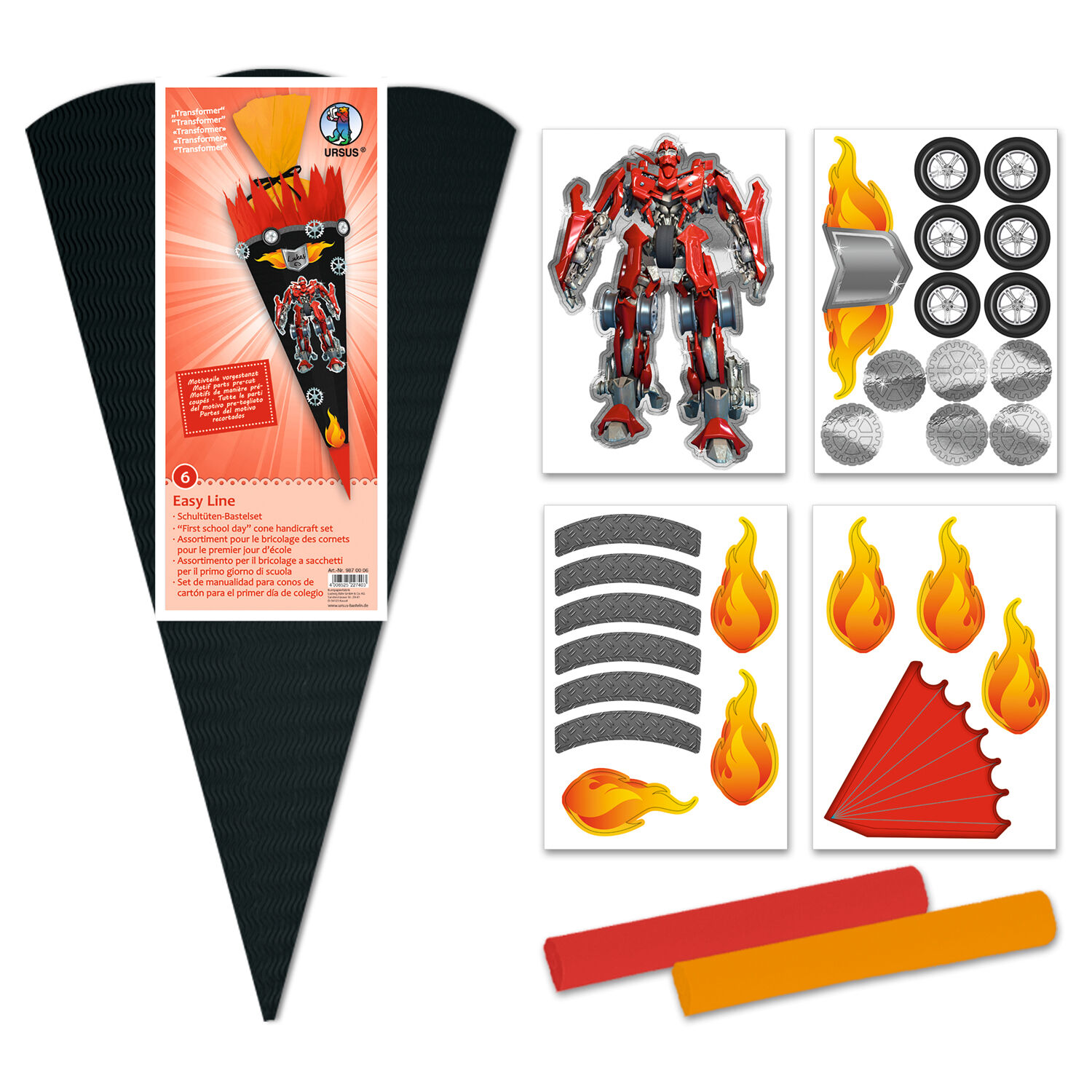 Schult�ten-Bastelset Easy Line, inkl. Zubeh�r & Anleitung, 68 cm, schwarz, Transformer Bild 2