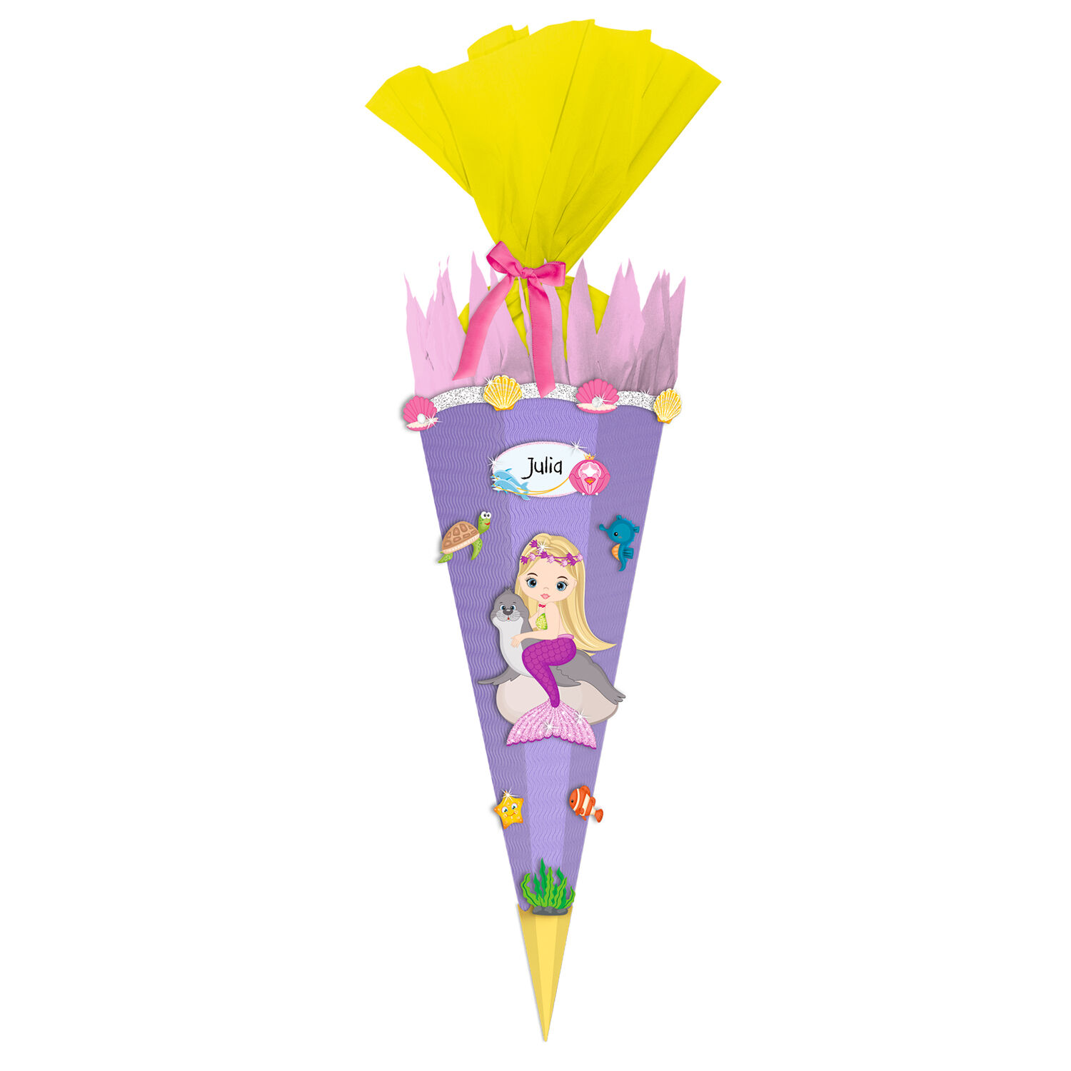 Schult�ten-Bastelset Easy Line, inkl. Zubeh�r & Anleitung, 68 cm, lila, Meerjungfrau
