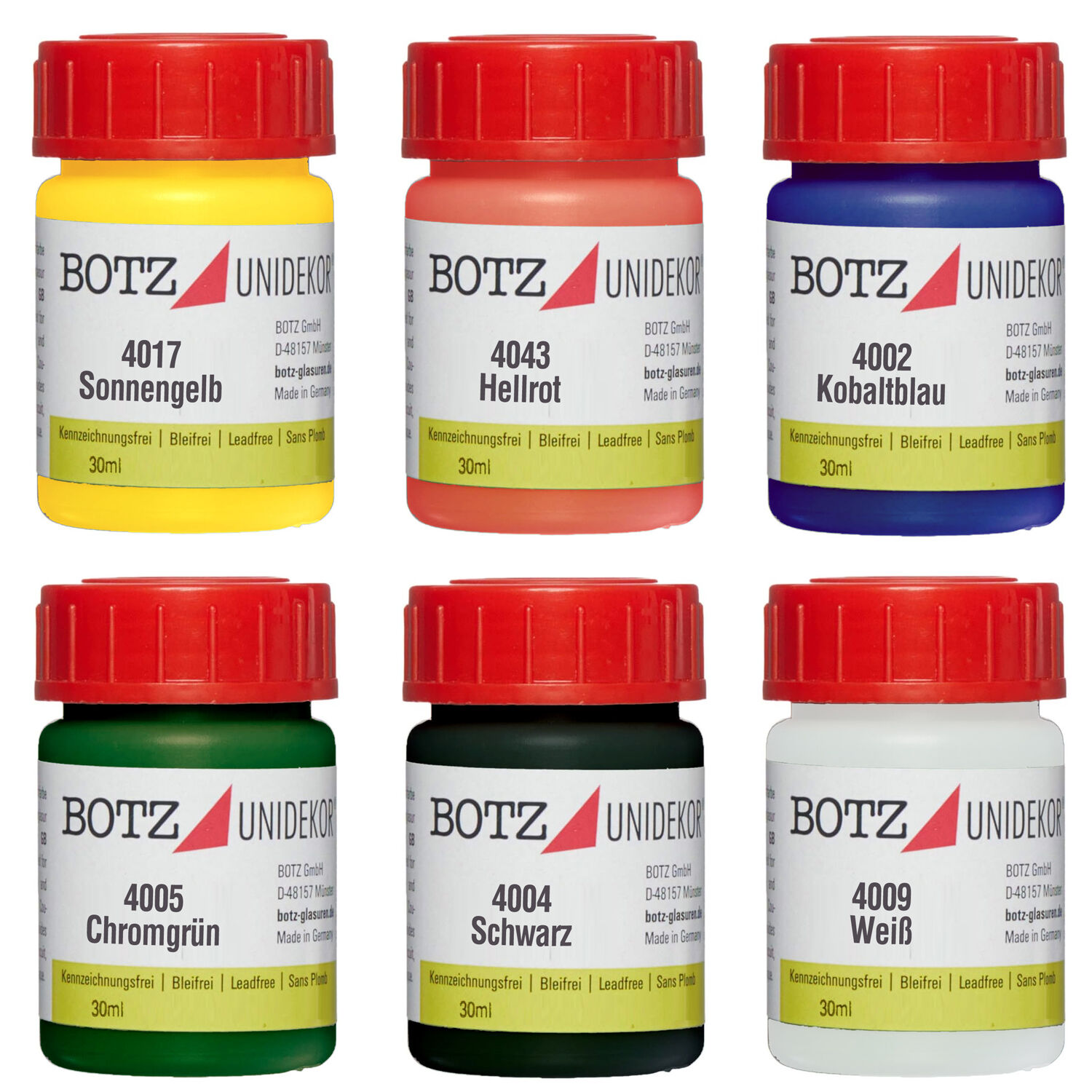 BOTZ Unidekor Sortiment, 6 Farben, � 30 ml Bild 2
