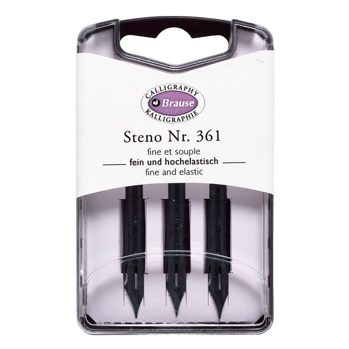 SALE Brause Schreibfeder Stenofeder fein, 3er Set