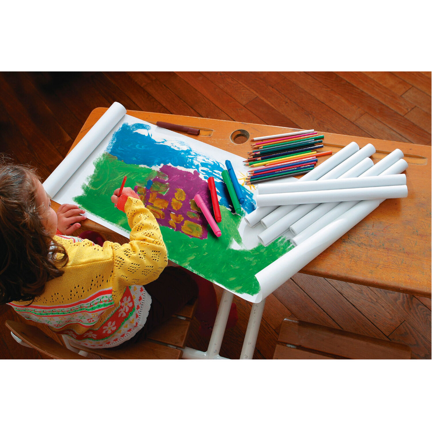 NEU Clairefontaine Kraftpapier Wei�, 1 x 10 m Rolle, 60g/qm Bild 3