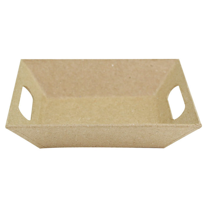 Pappmach�-Schale mit Griffen, ca.12x10x2,7cm