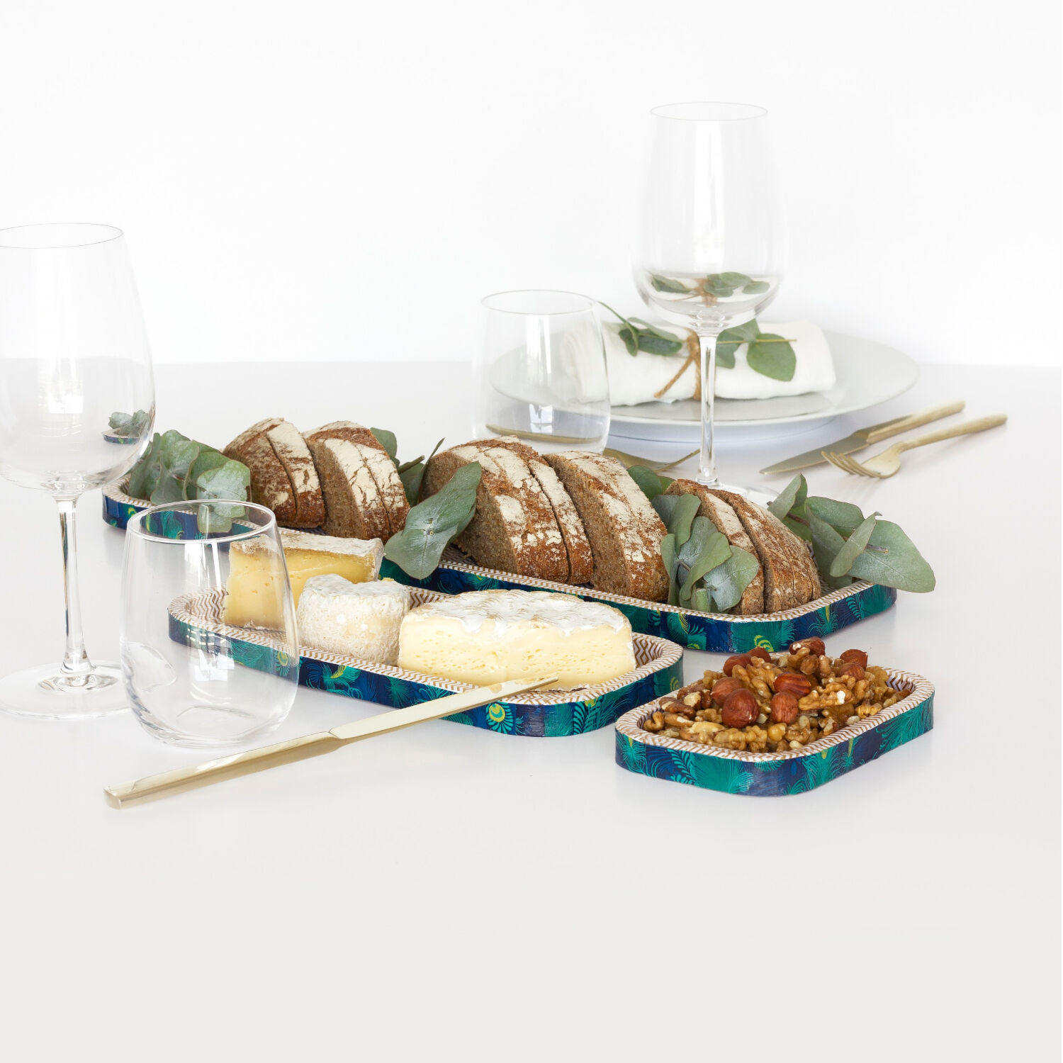 SALE Pappmach� Tablett-Set, 3 verschiedene Gr��en Bild 2