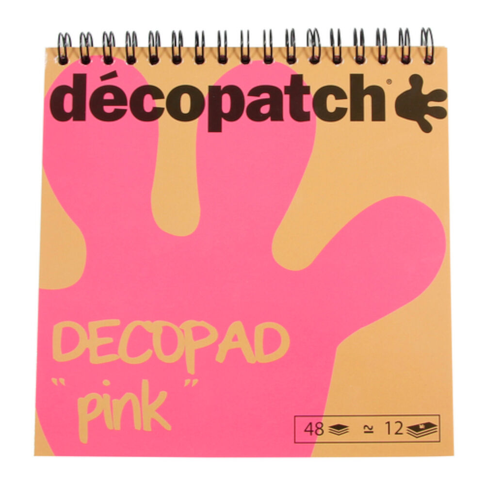 SALE Decopad, 12 x 4 Bl�tter, 15cm x 15 cm, pink