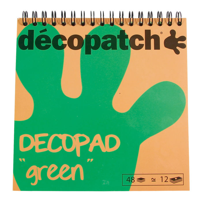 SALE Decopad, 12 x 4 Bl�tter, 15cm x 15 cm, gr�n