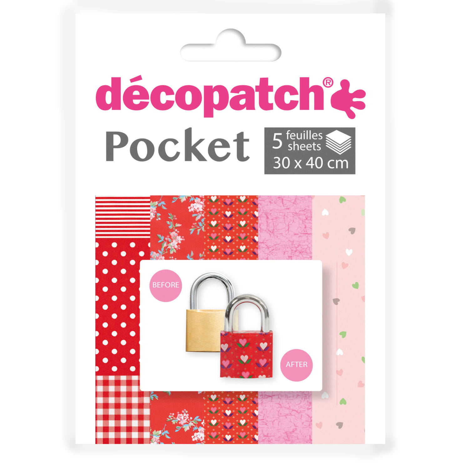 SALE Decoupage- / Decopatch-Papier Pocket-Sortierung, 5 Bogen 30 x 40 cm, Motive: 484, 658, 814, 299, 684