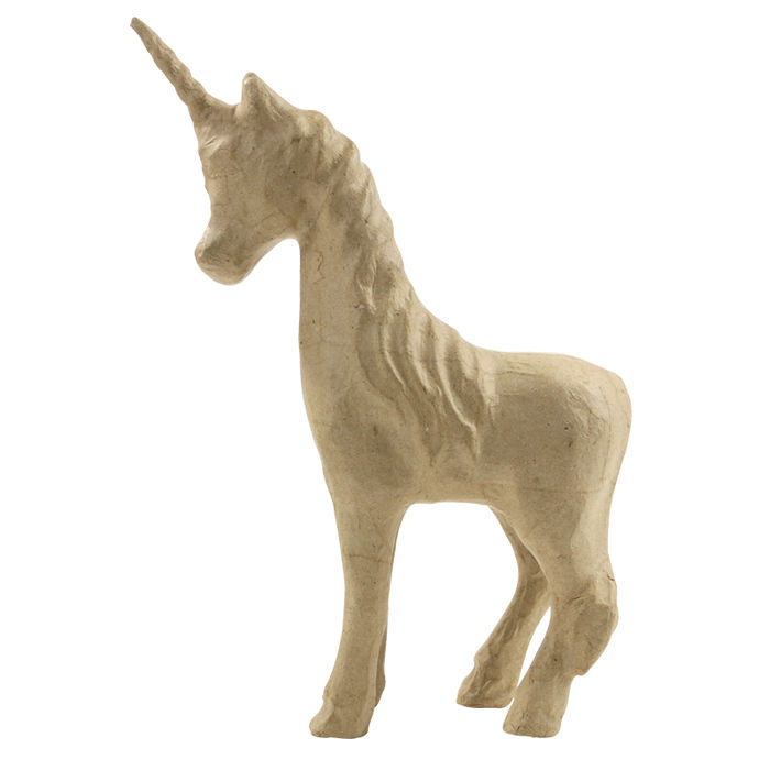 Pappmach�-Figur, Gr��e: ca 21 cm, Einhorn