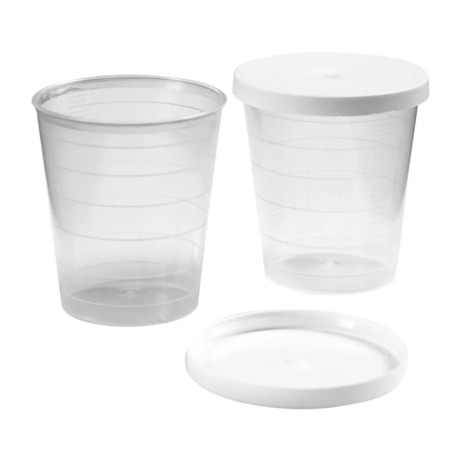 NEU Mini-Becher mit Deckel, f�r 30 ml Inhalt, 75 St�ck