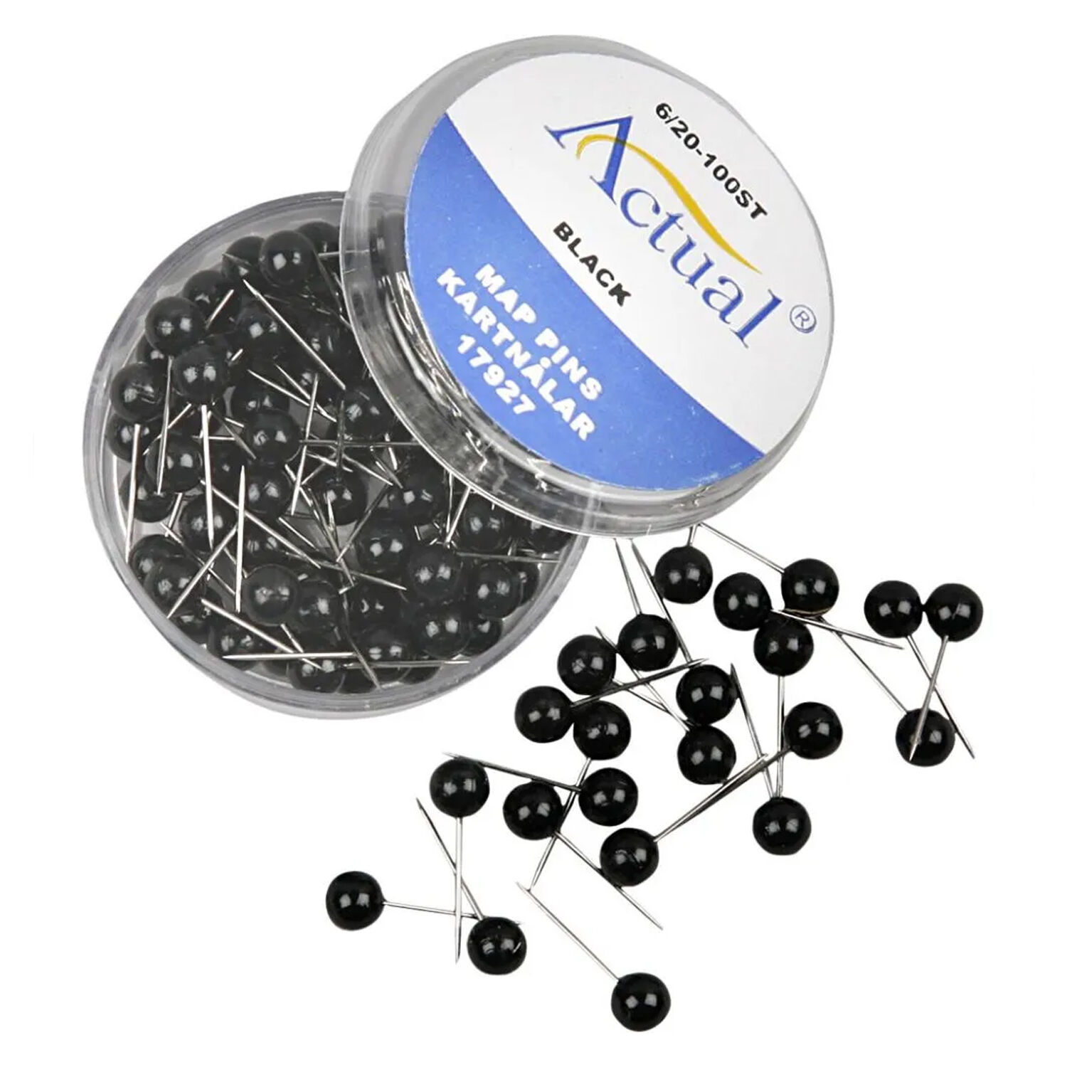 NEU Steck-/Markierungsnadeln, Schwarz, L 17 mm, � 6 mm, 100 Stk. Bild 3