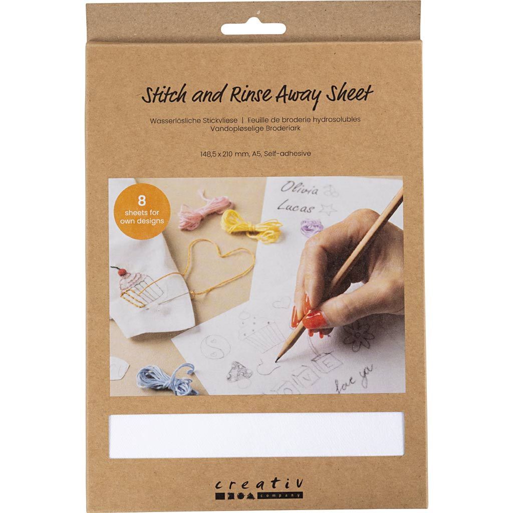Wasserl�sliches Stickvlies, A5, Blattgr��e 148,5x210 mm, Wei�, 8 Blatt Bild 3