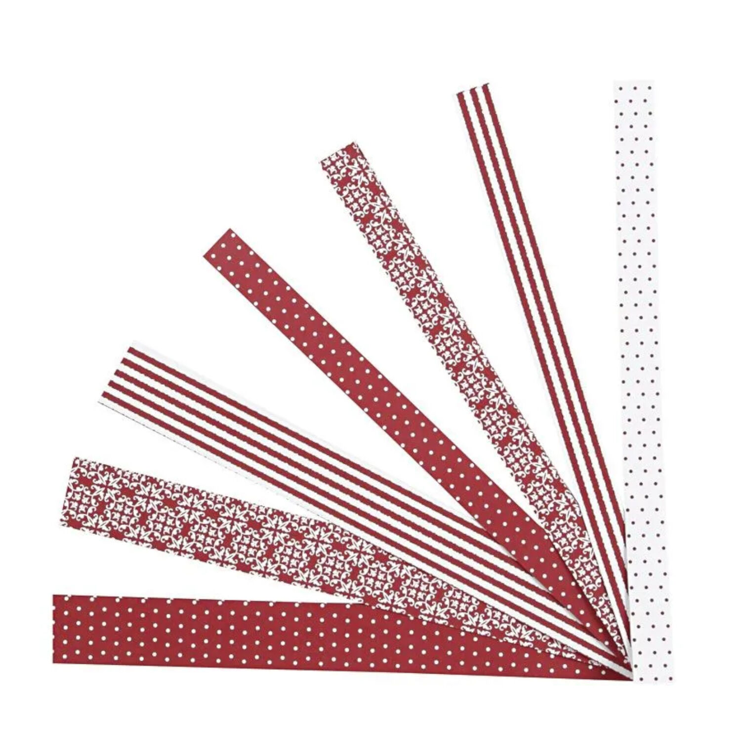 Papierstreifen f�r Fr�belsterne, Rot/ Wei�