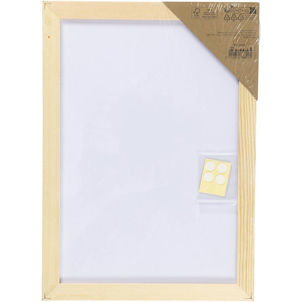 Malpappe mit Holzrahmen, A4, Gr��e 21x29,7 cm, 280 g, Wei�, 1 St�ck Bild 3