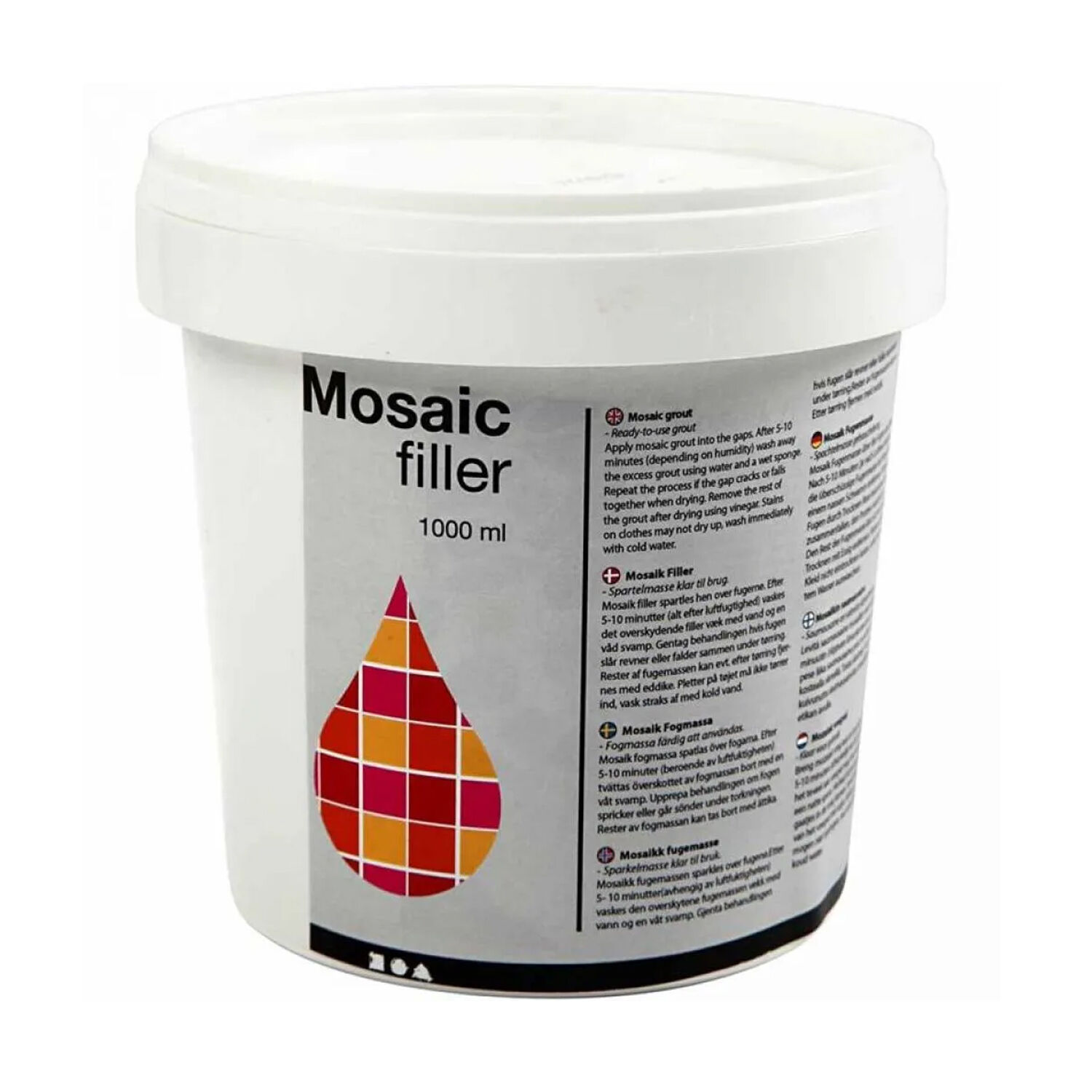 NEU Gebrauchsfertige Mosaik Fugenmasse / Fugenf�ller, 1000 ml, Wei�