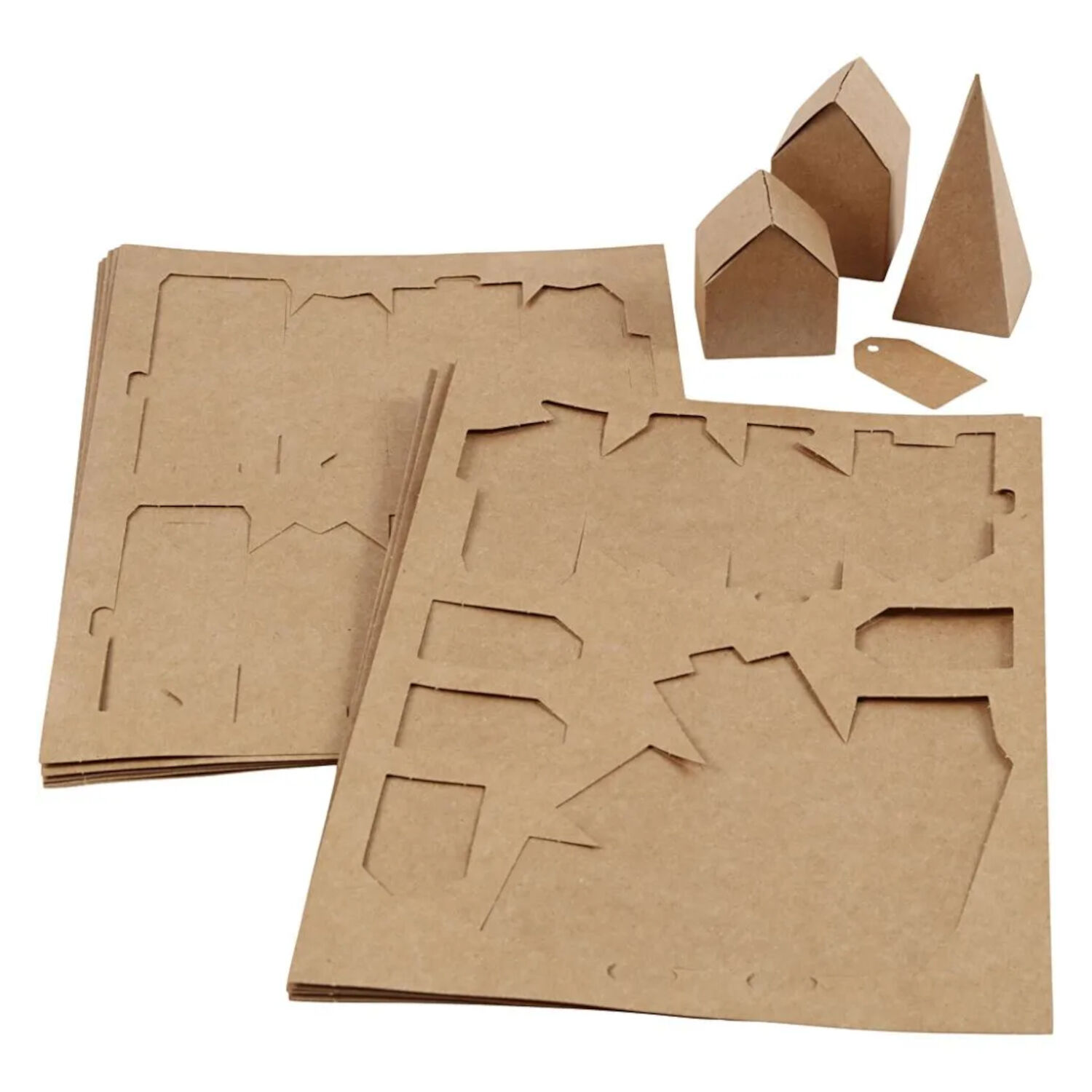 SALE Adventskalender H�uschen aus Karton, naturbraun, 24 Teile Bild 3