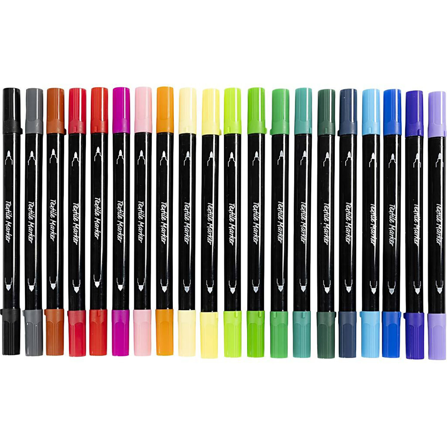 Textil-Marker / Stoffmalstifte, Doppelspitze, Standardfarben 20 Stifte Bild 2