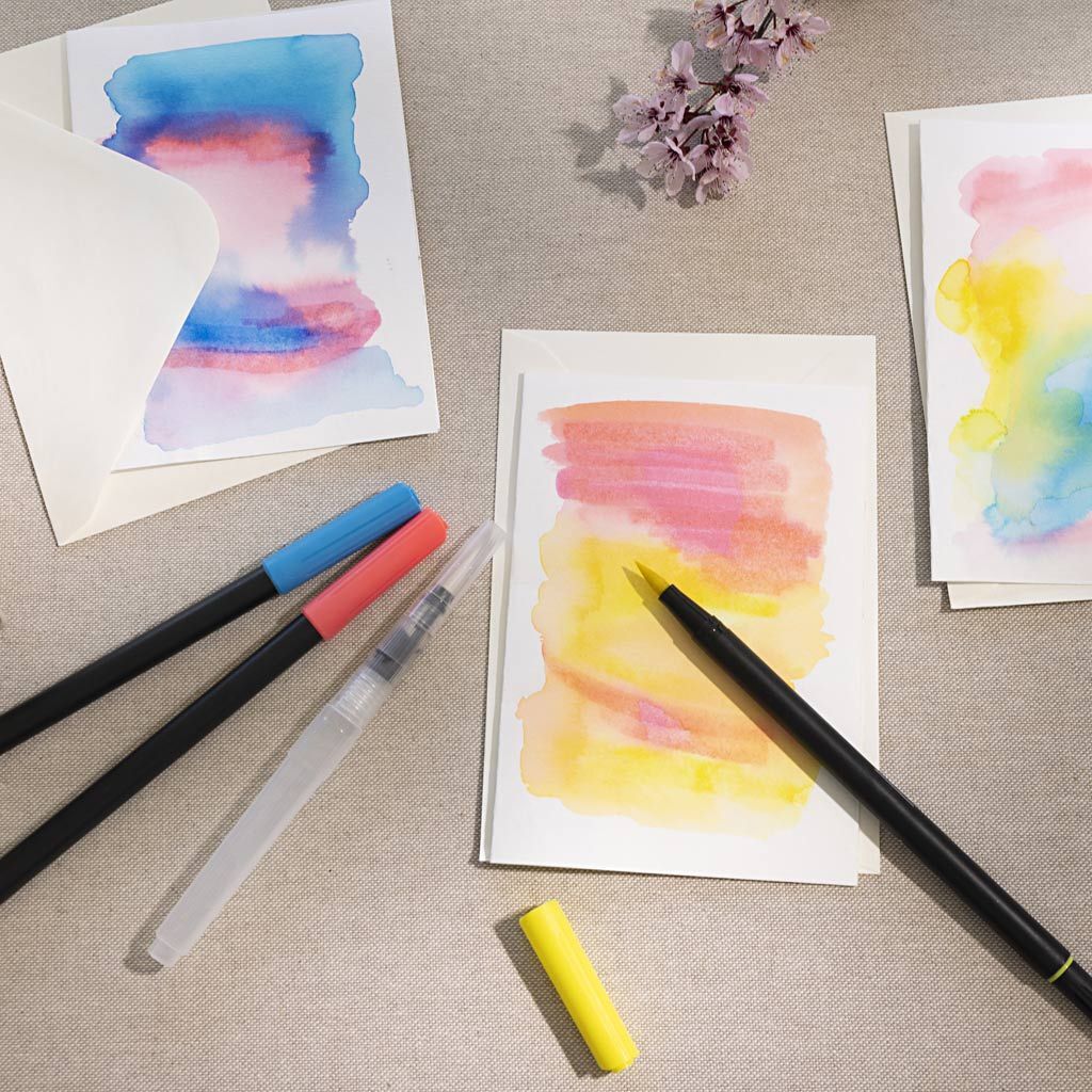 Aquarell-Filzstifte, Strichst�rke 2+4-8 mm, Standard-Farben, 12 St�ck Bild 5