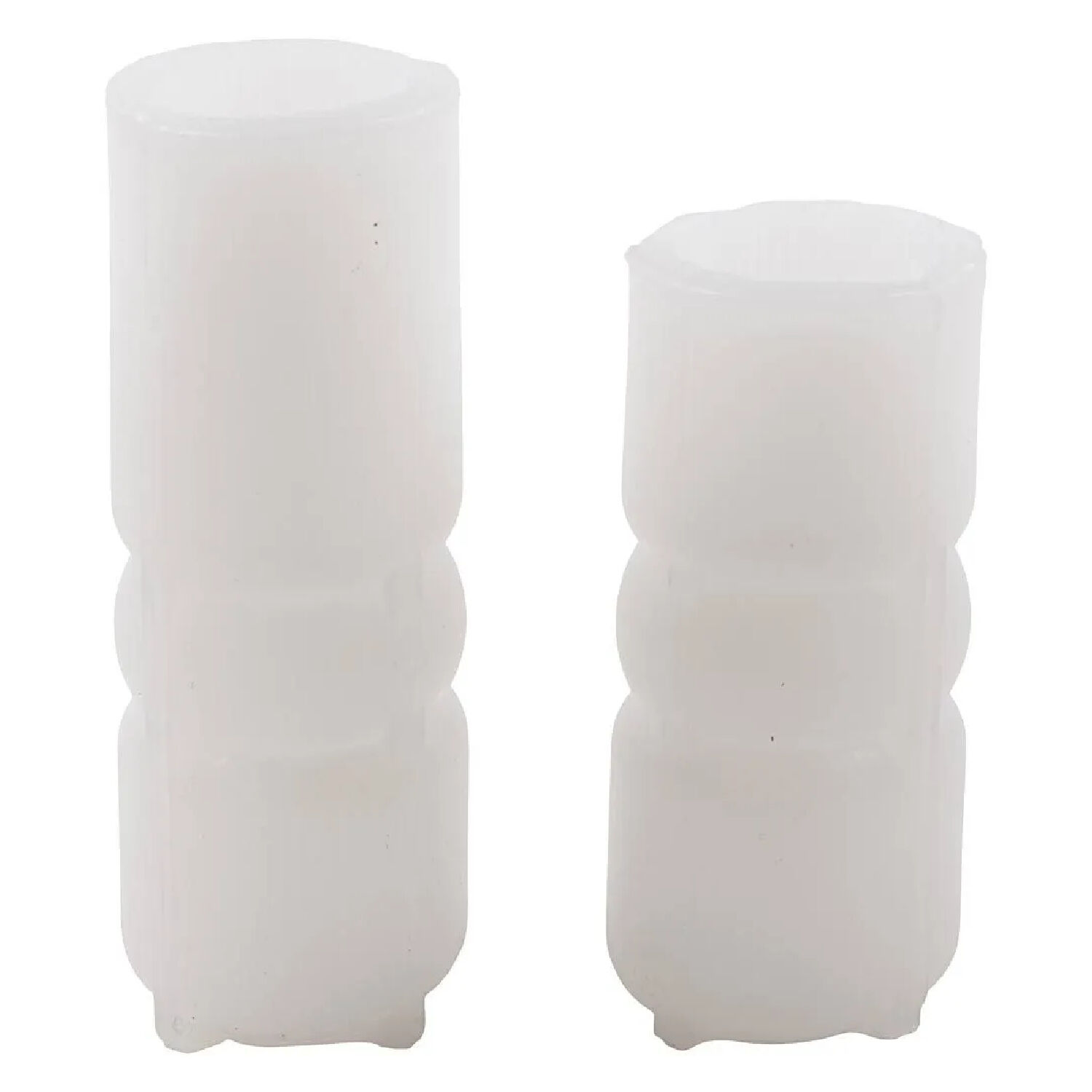 NEU Silikonform / Gie�form, Gerippter Zylinder mit Kugel, 11 x 4 cm & 14 x 4 cm, 2 St�ck Bild 2