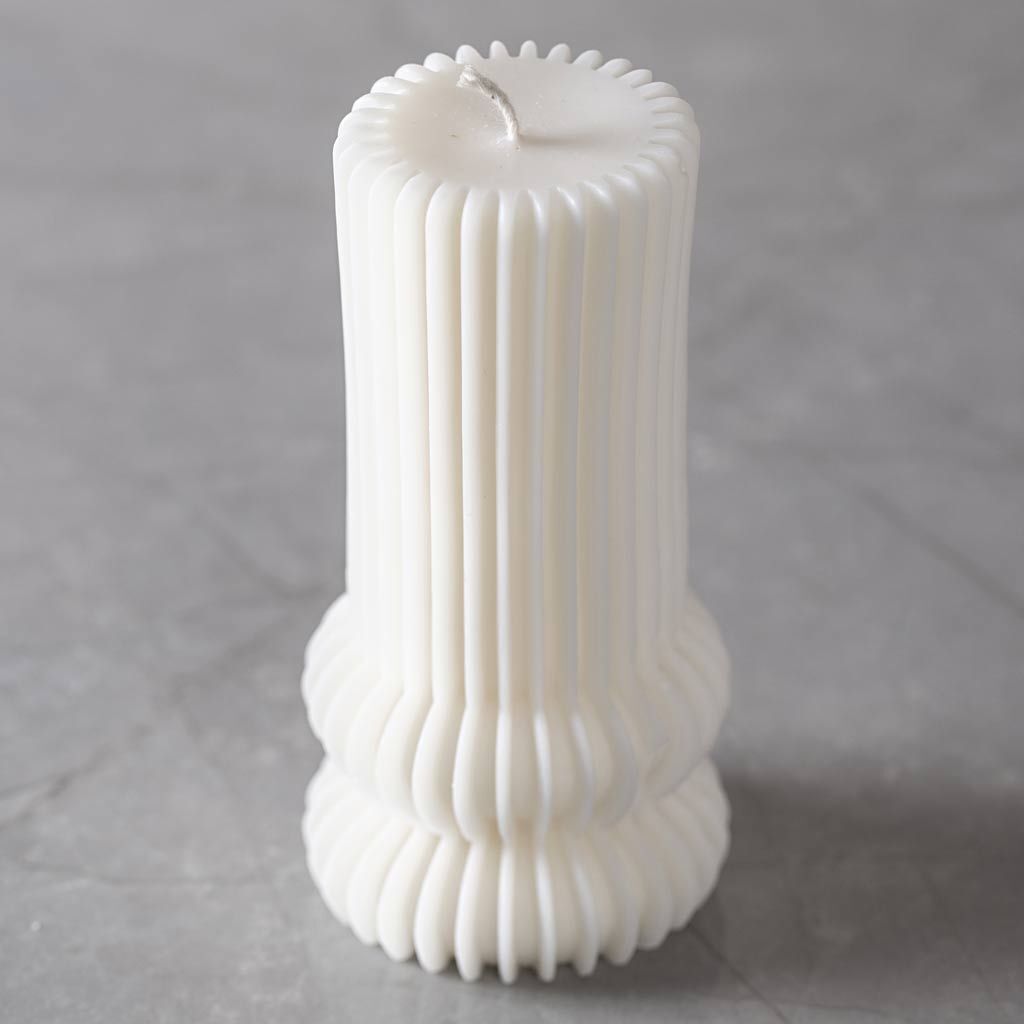 Silikonform, Gerippter Zylinder mit B�gen, H�he 12,5 cm, Durchmesser 6 cm Bild 5