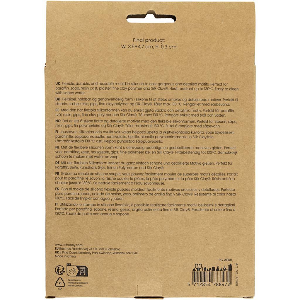 Silikonform, Schneeflocken und Weihnachtsb�ume, H�he 0,3 cm, Breite 3,5 + 4,7 cm, mit Loch zum Aufh�ngen, 2 St�ck Bild 2