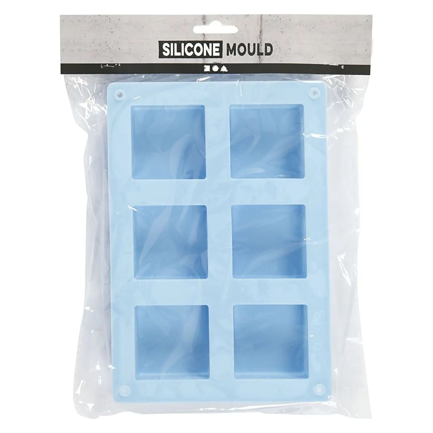 NEU Silikonform Quadrat, H 2,5 cm, L 21,5 cm, B 14,5 cm, Lochgr��e 5 x 5 cm, 60 ml, 1 Stk.