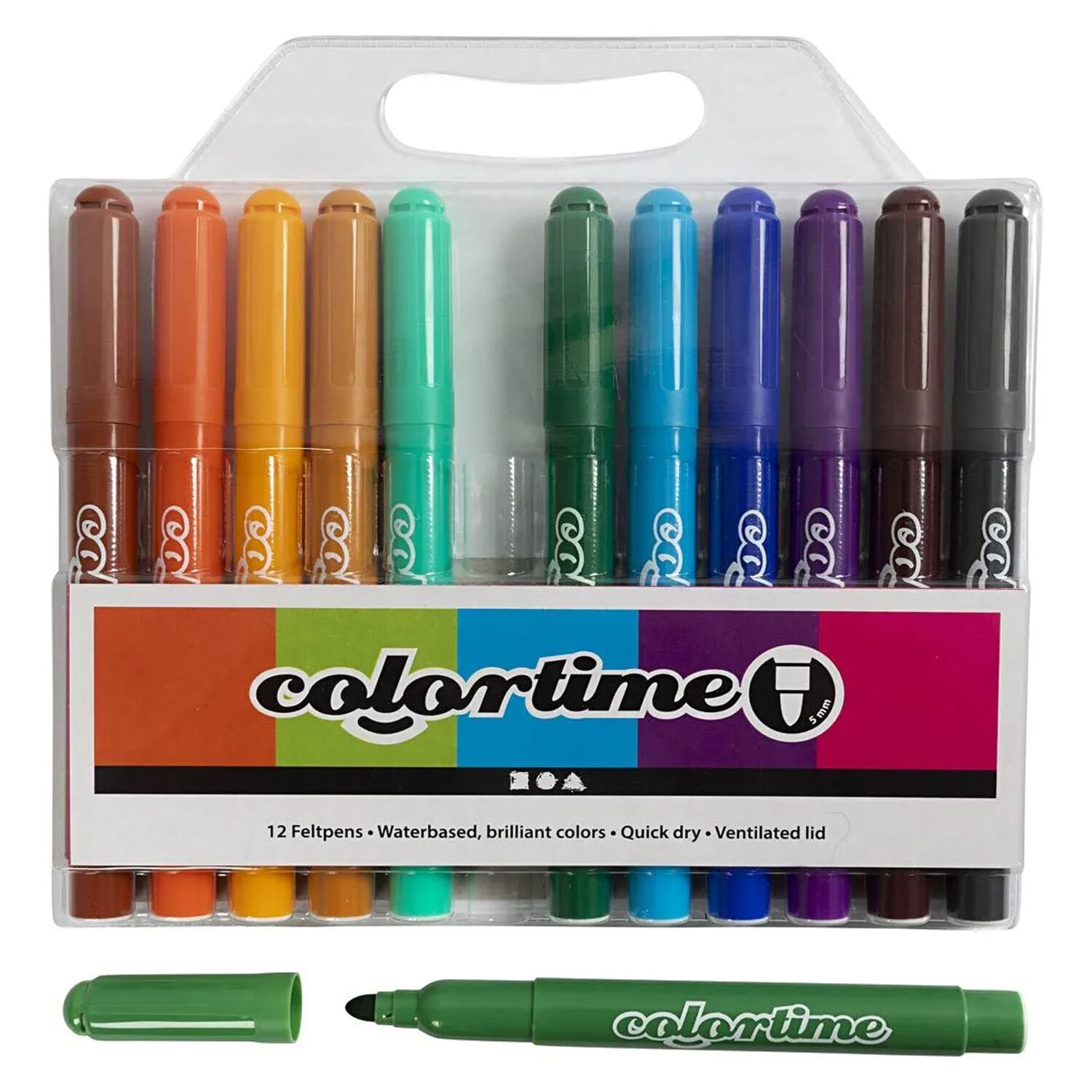 NEU Colortime Filzstifte, Trend-Farben, Strichst�rke 5 mm, 12 Stk. Bild 2