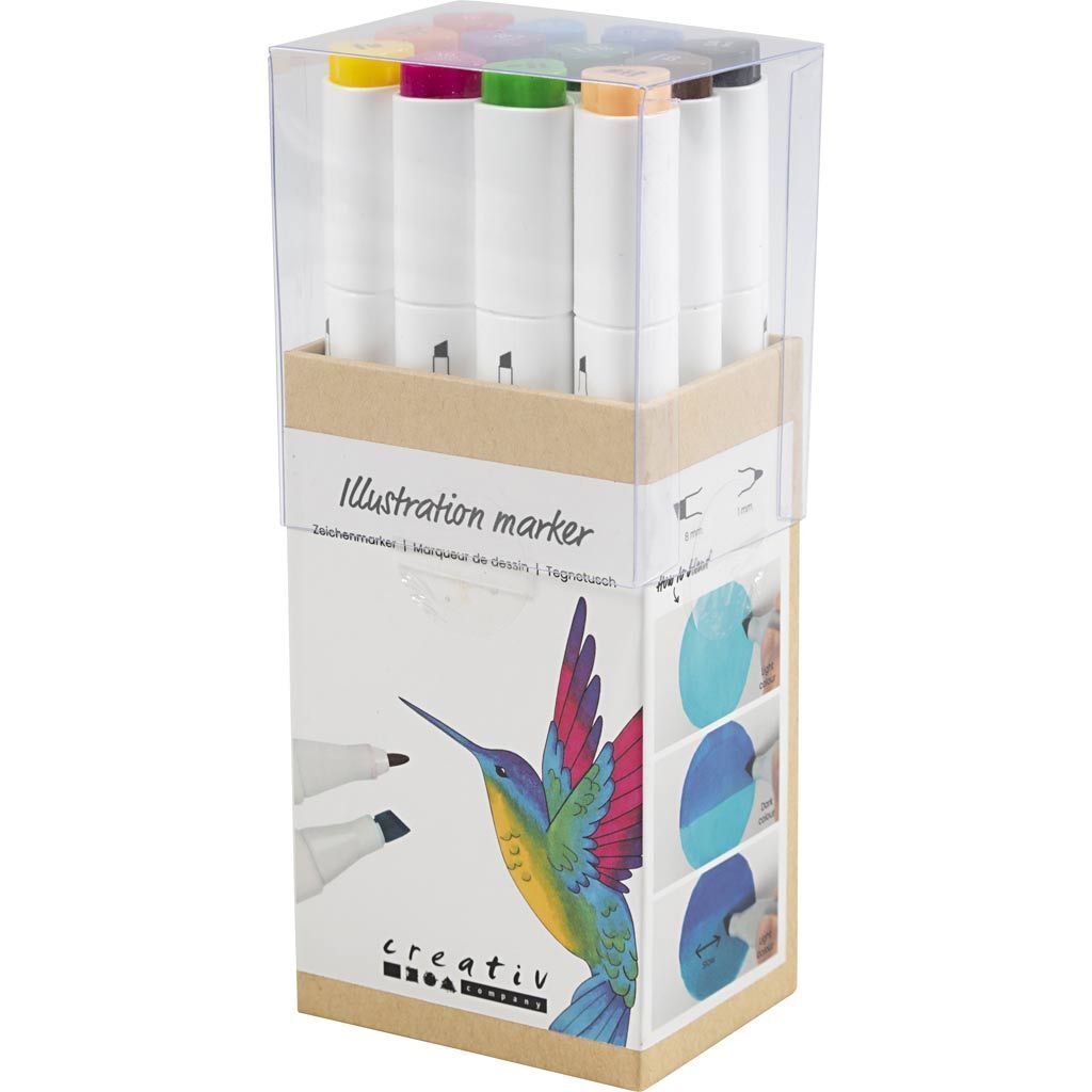 Twin Marker Filzstifte, Strichst�rke 1+8 mm, Standard-Farben, 12 St�ck Bild 2