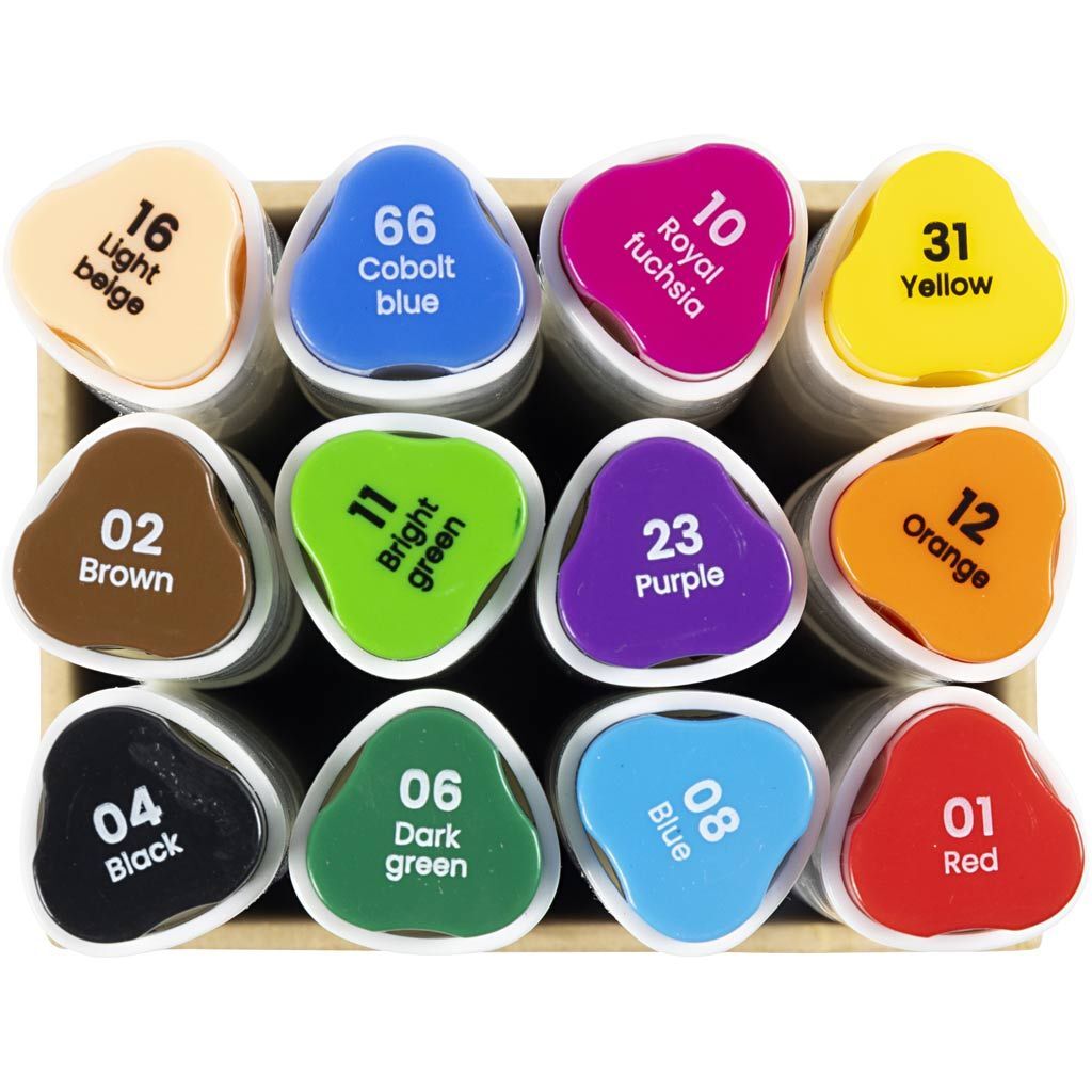 Twin Marker Filzstifte, Strichst�rke 1+8 mm, Standard-Farben, 12 St�ck Bild 4