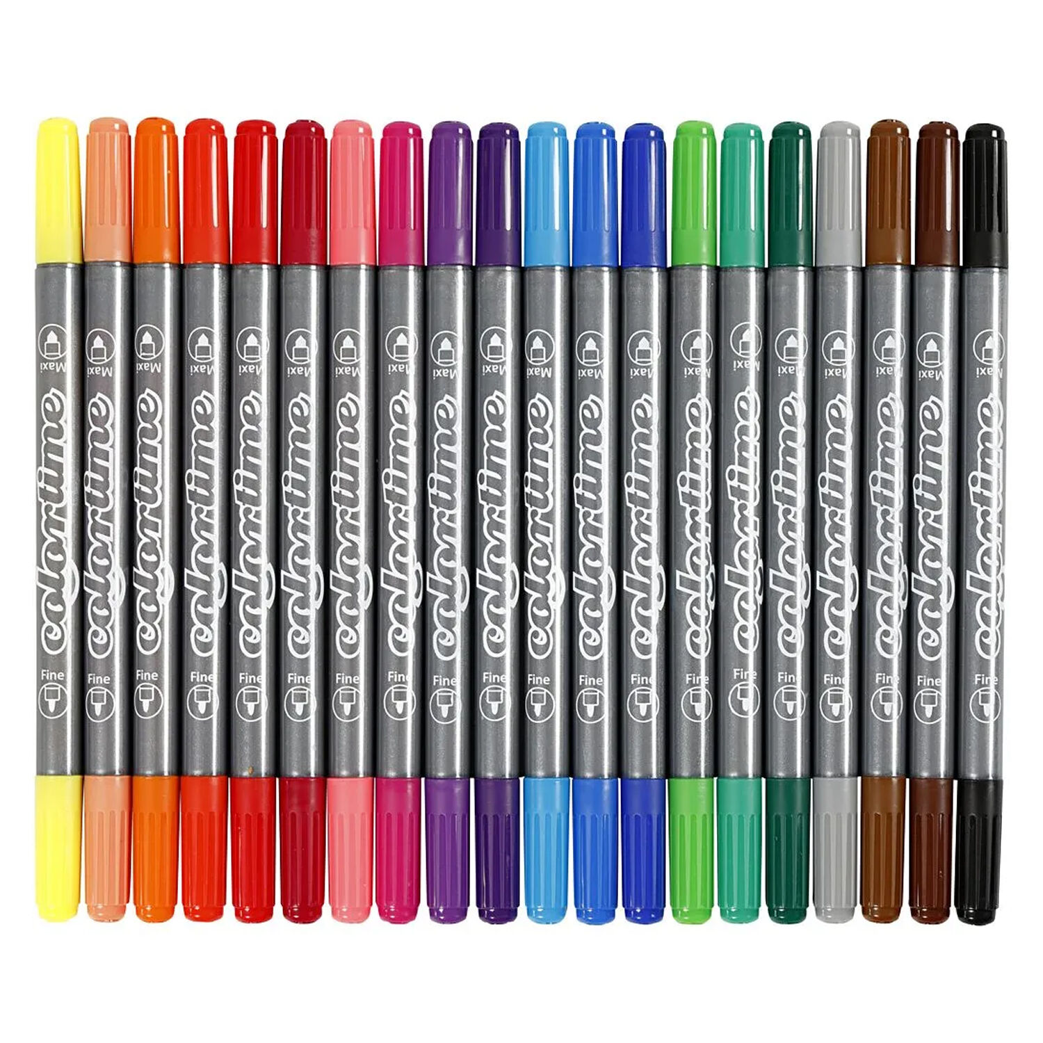 NEU Colortime Dual-Filzstifte, Standard-Farben, Strichst�rke 2,3+3,6 mm, 20 Stk. Bild 3