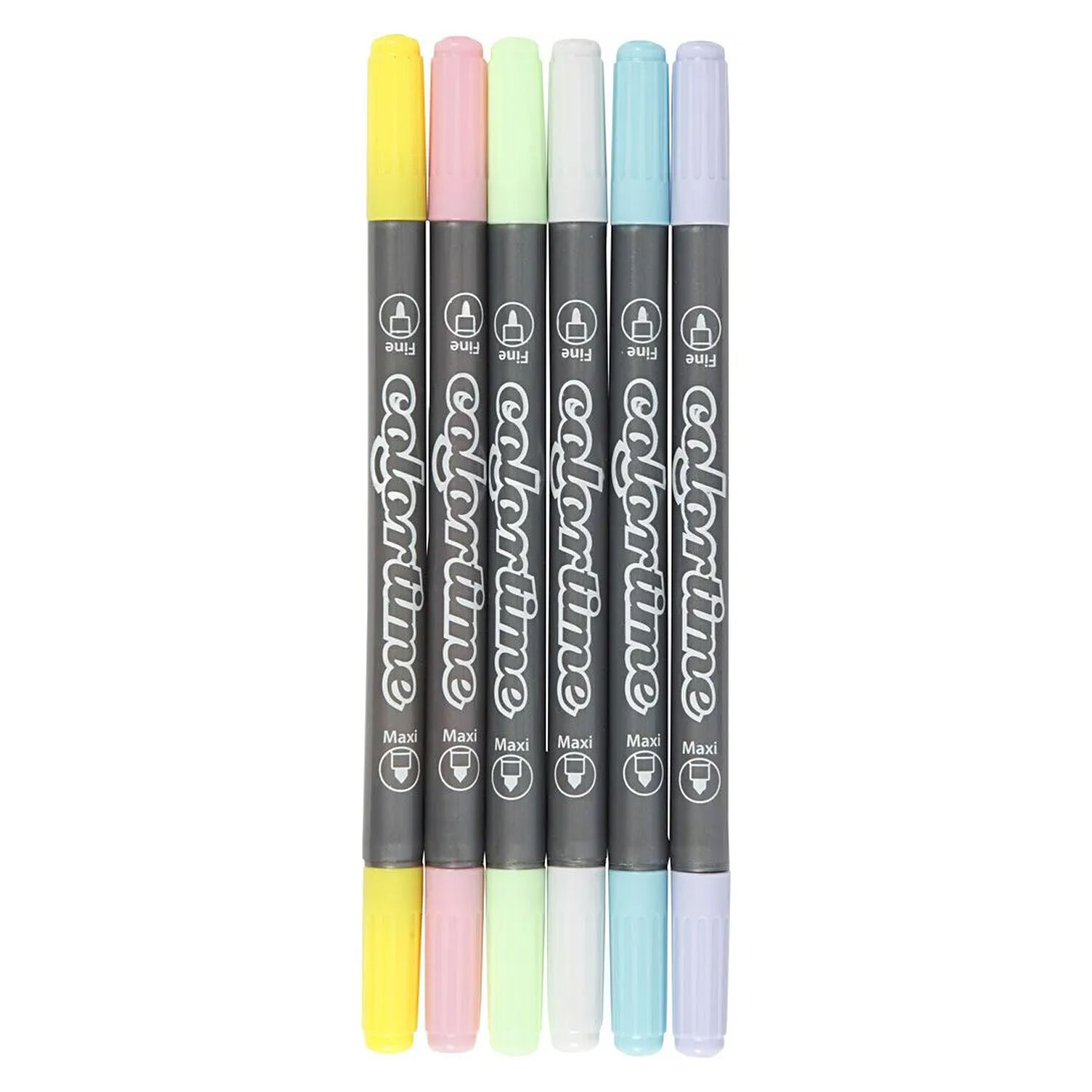 NEU Colortime Dual-Filzstifte, Pastellfarben, Strichst�rke 2,3+3,6 mm, 6 Stk. Bild 2