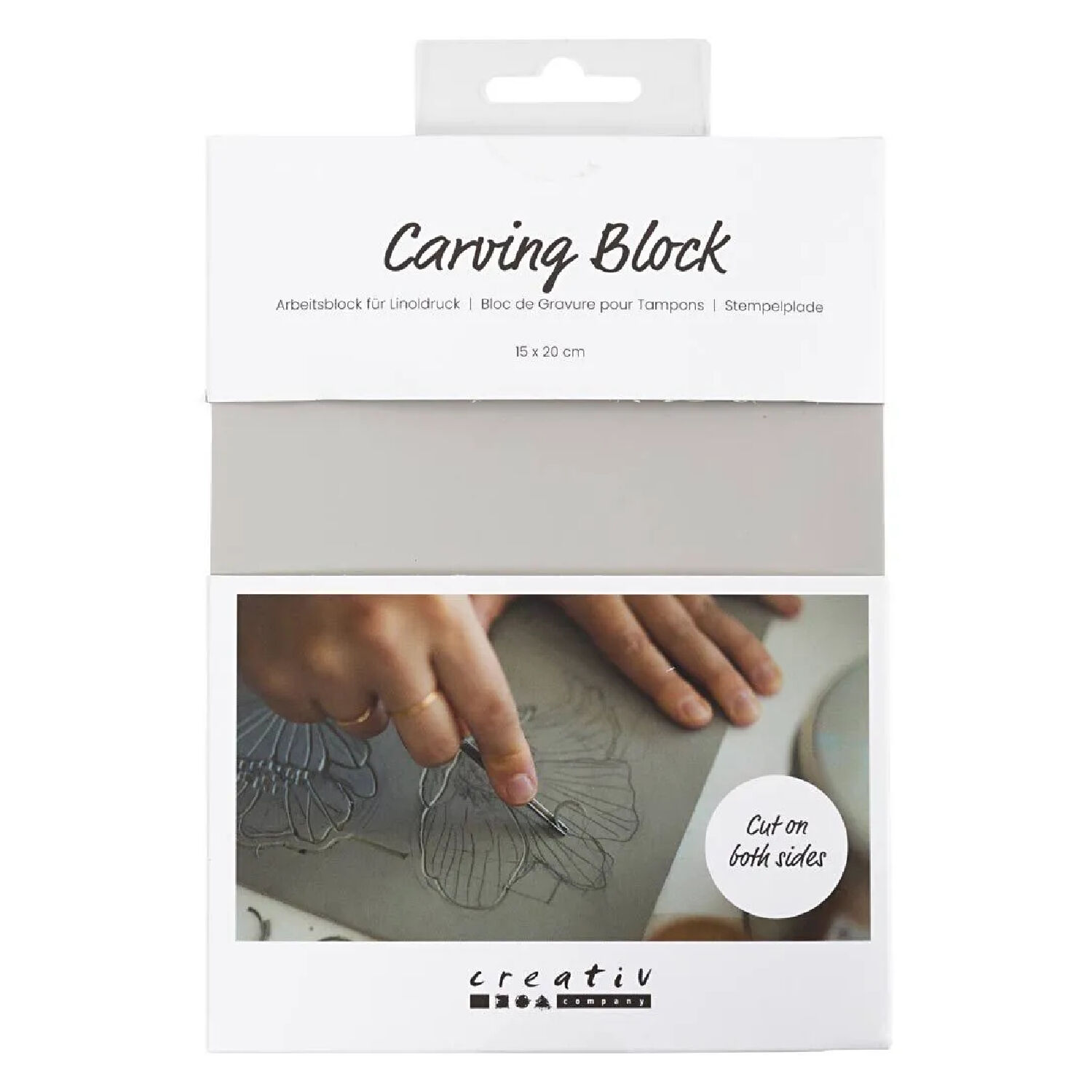 NEU Stempelblock f�r Linoldruck, 15 x 20 cm, Hellgrau