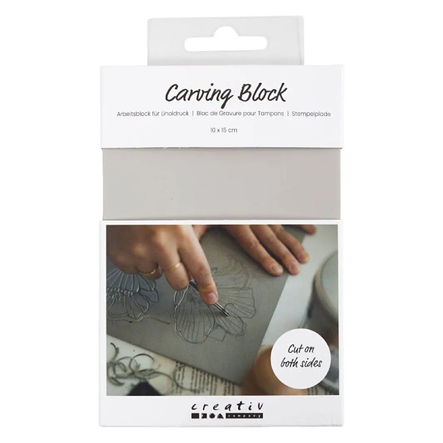 NEU Stempelblock f�r Linoldruck, 10 x 15 cm, Hellgrau