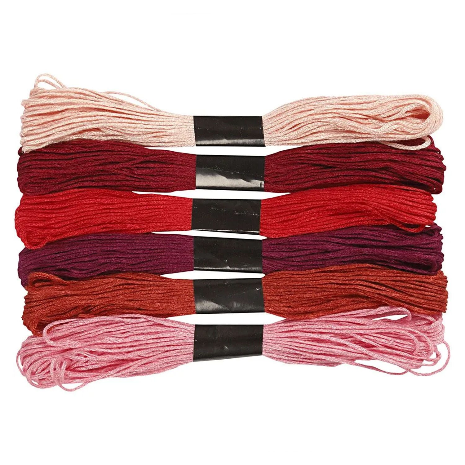 NEU Stickgarn-Set, Rot-T�ne, St�rke 1 mm, 6 x 1 m Bild 2