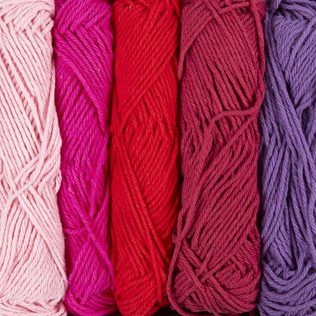 Baumwollgarn, Nr. 8/4, L�nge 5x50 m, Harmonie in Lila-Pink, 5x20 g Bild 2