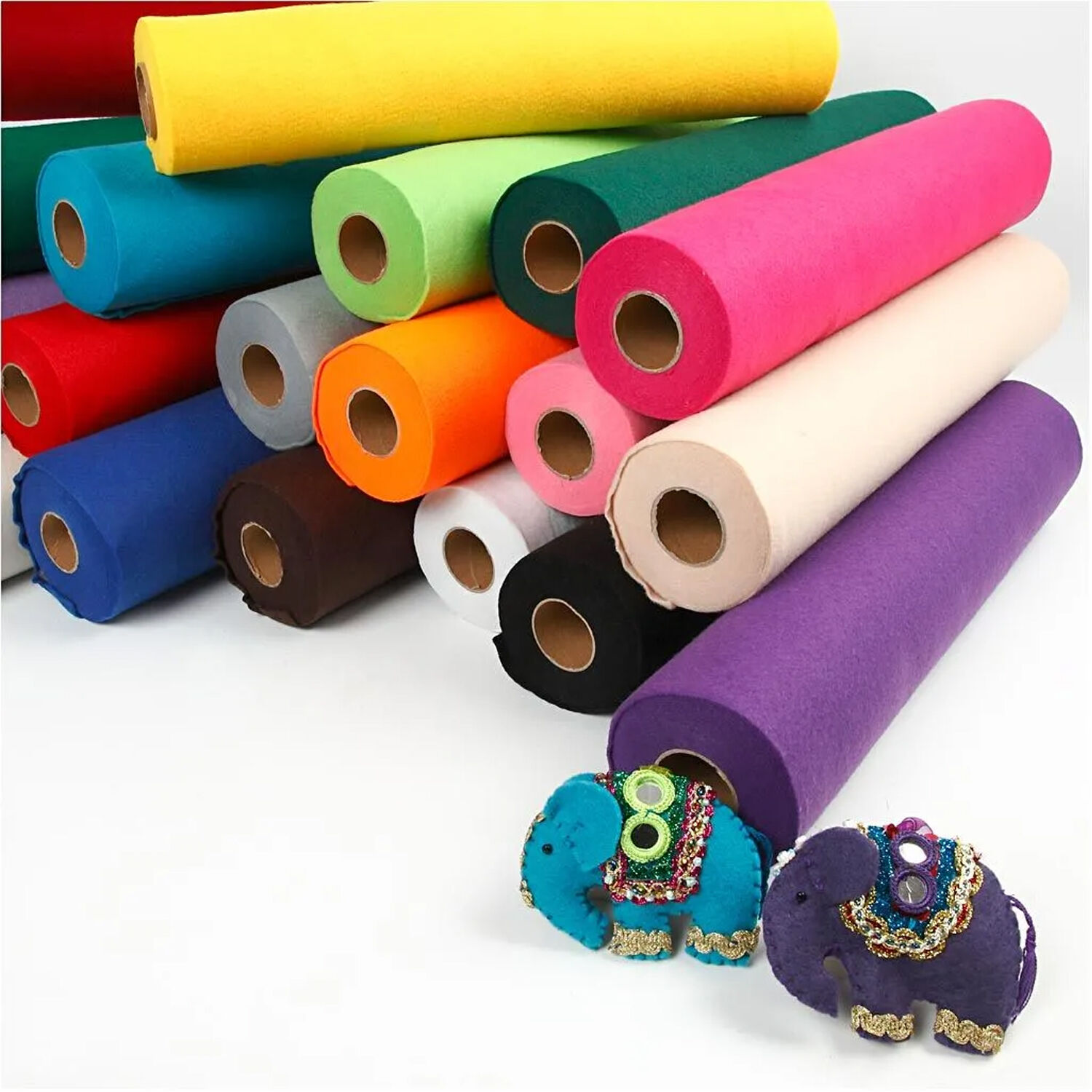 NEU Bastelfilz, Sortierte Farben, 20 Rollen, a 45cm x 5m, St�rke 1,5 mm, 180-200 g Bild 2