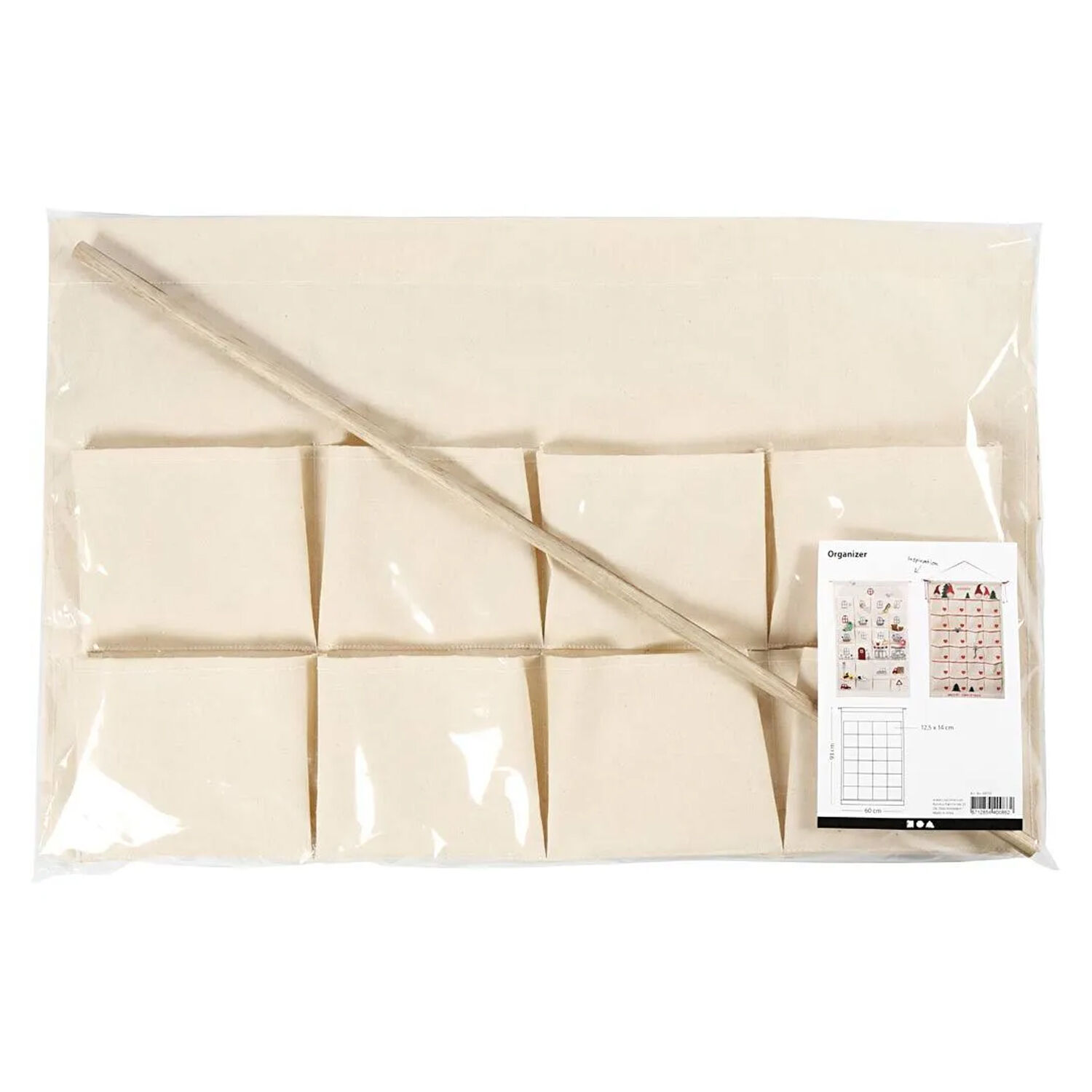 NEU Organizer / Adventskalender zum Aufh�ngen, Hellnatur, H 93 cm, B 60 cm, 1 Stk. Bild 2