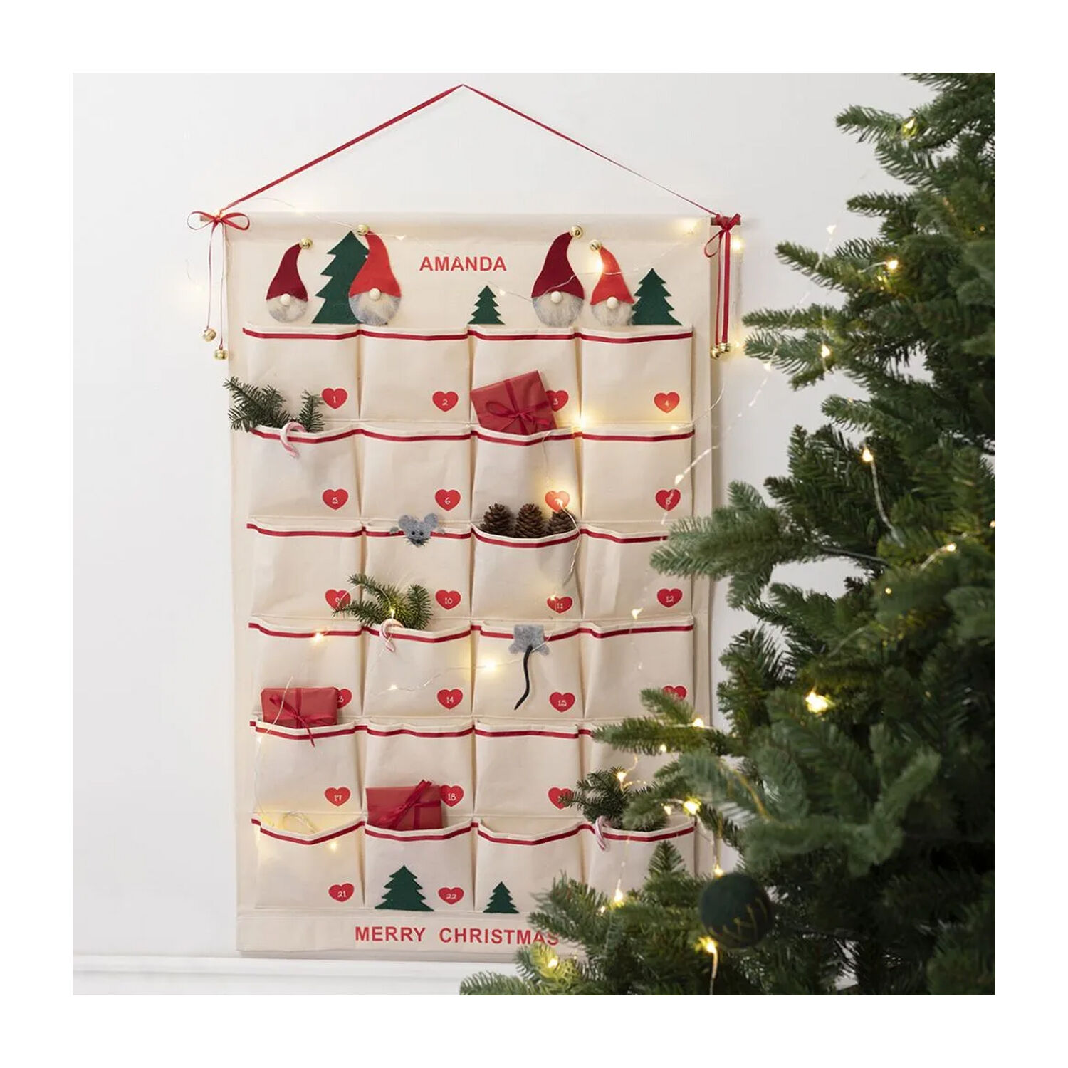 NEU Organizer / Adventskalender zum Aufh�ngen, Hellnatur, H 93 cm, B 60 cm, 1 Stk. Bild 4