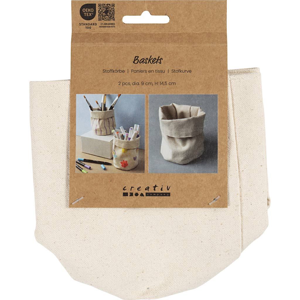 Stoffk�rbe, H�he 14,5 cm, D 9 cm, 385 g, Hellnatur, 2 St�ck Bild 2