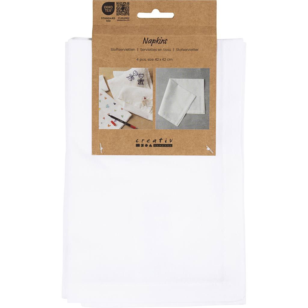 Stoffservietten, Gr��e 42x42 cm, 145 g, Wei�, 4 St�ck Bild 3